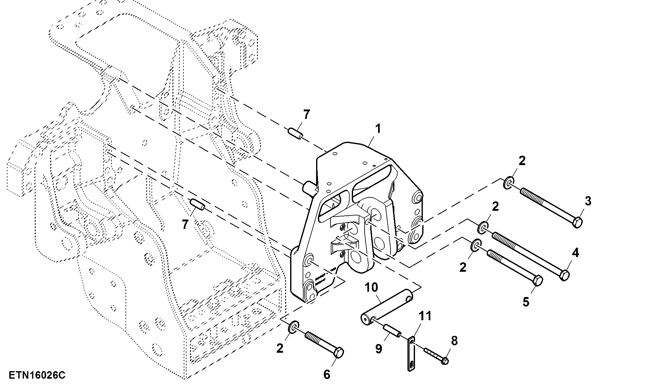 Center Link Mounting Bracket, Single Reduction Axle ( - 066159)