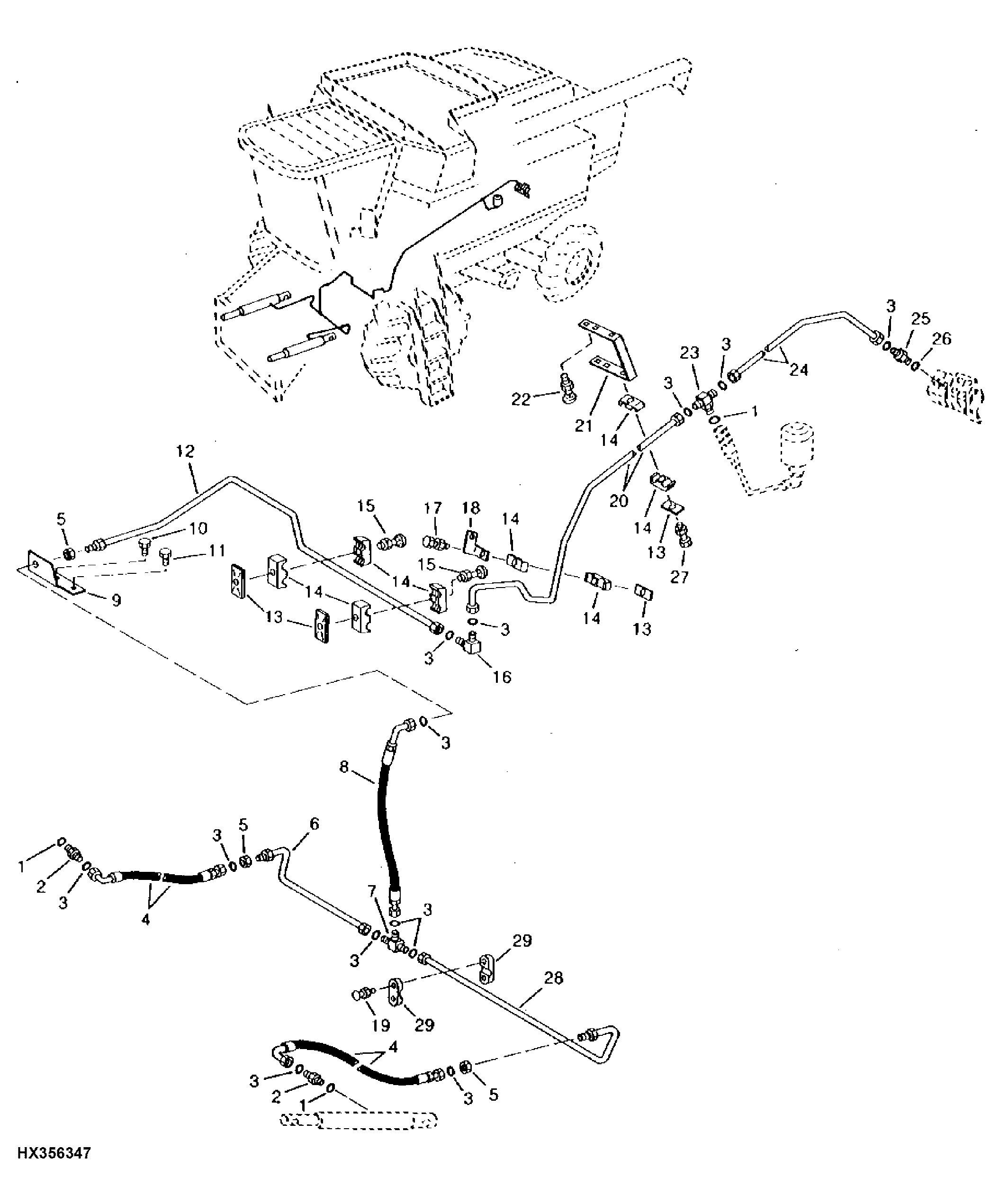 HEADER LIFT HYDRAULIC LINES AND HOSES (SIDEHILL)