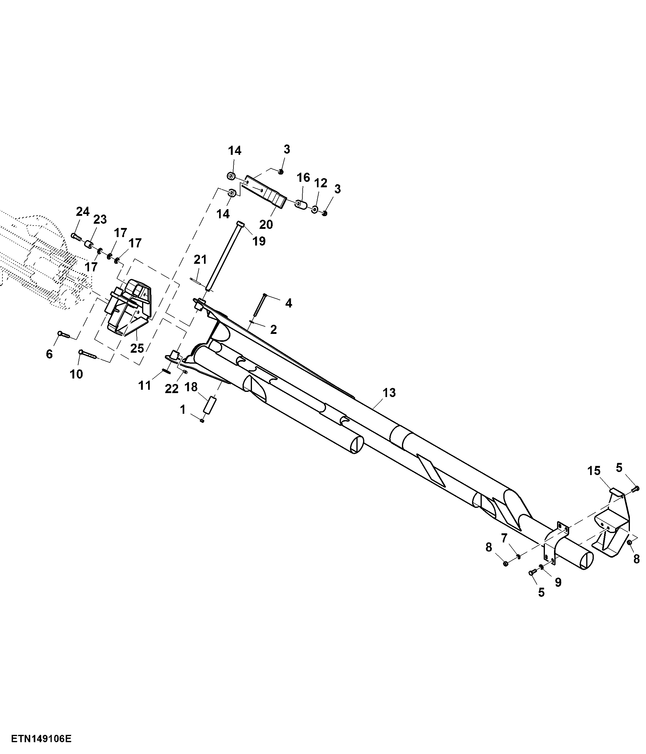 Arm / Linkage, Boom Tip Fold, RH Illustrated