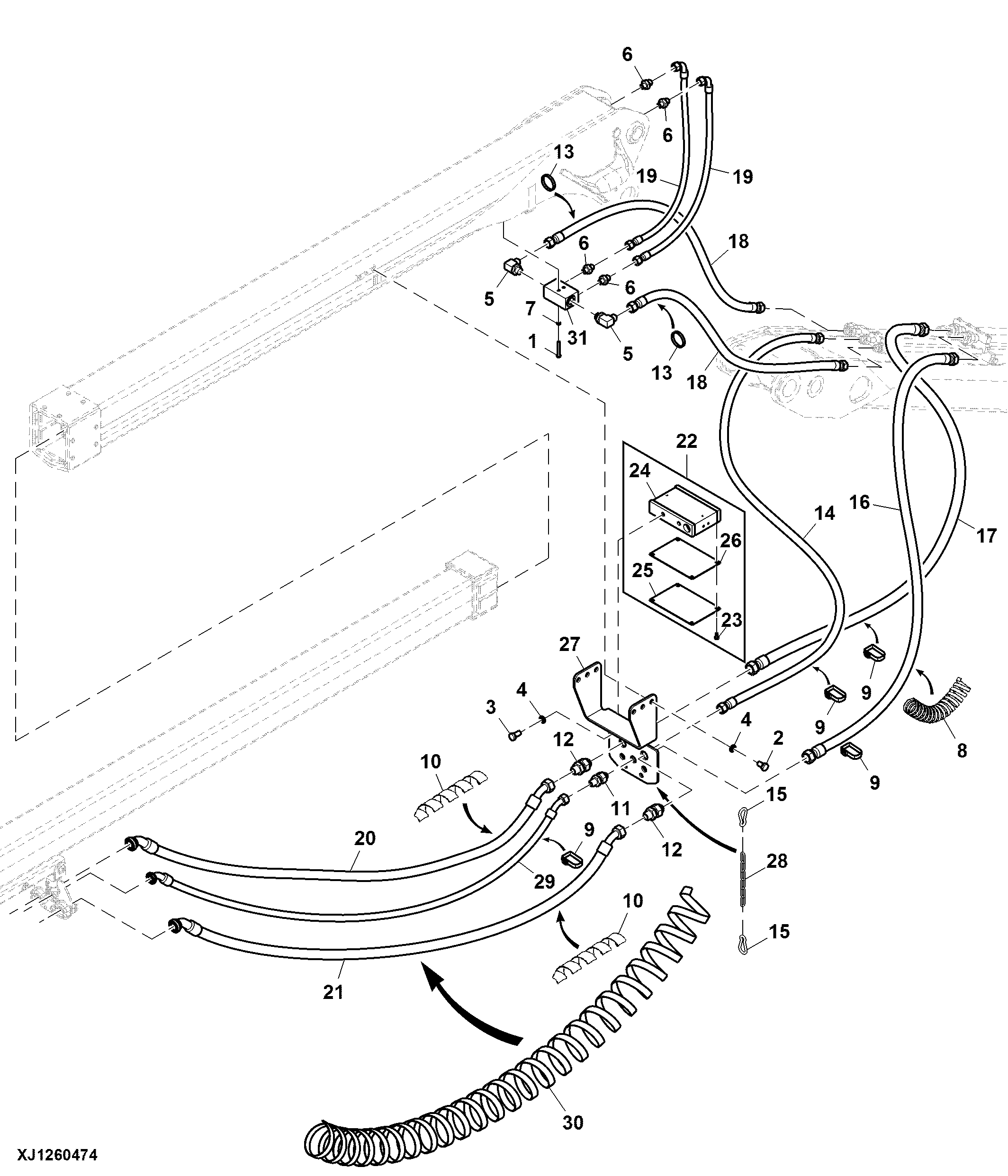 Oil Lines, Extension Boom, CH711, CH711 IBC