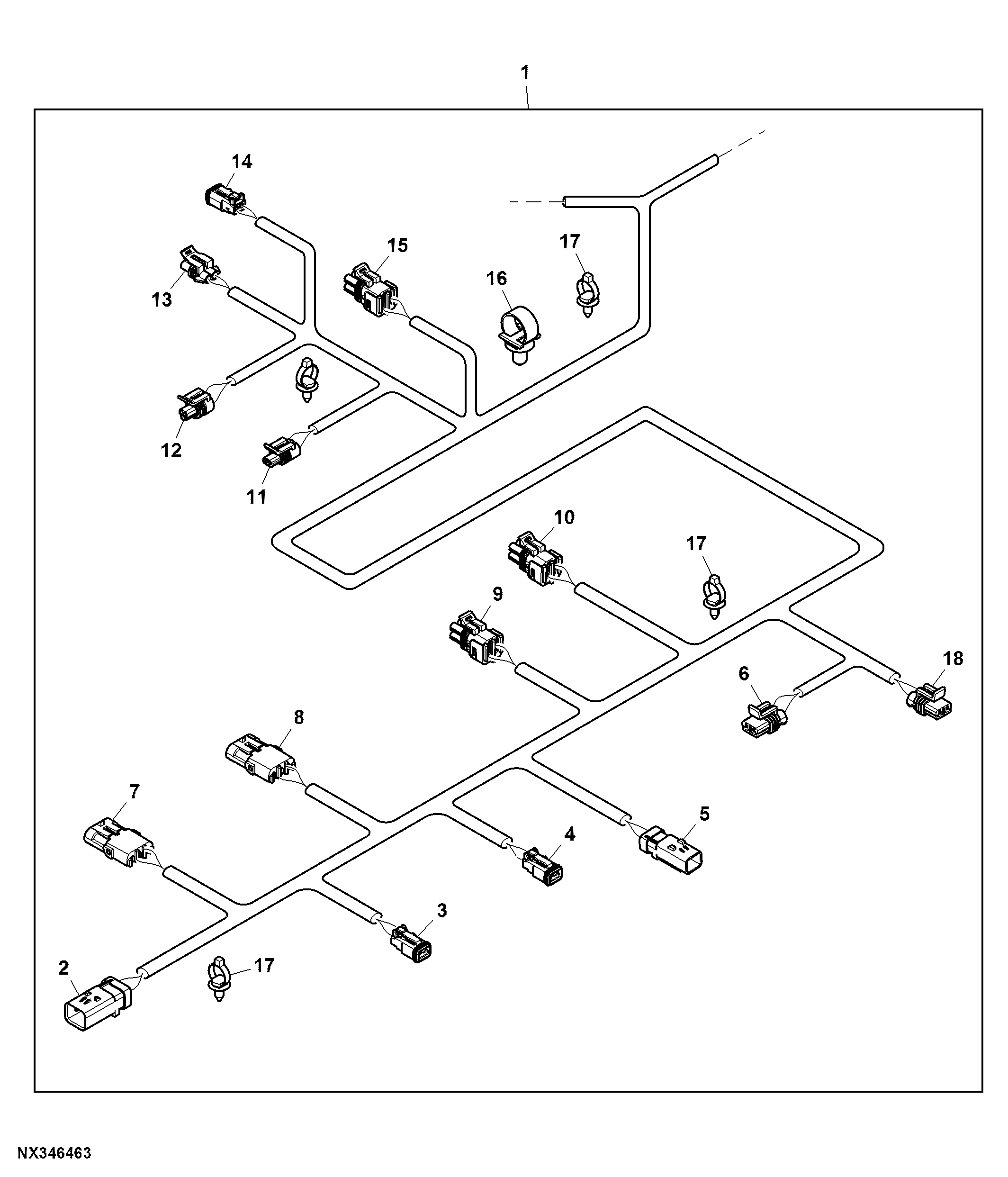 Chassis Wiring Harness, Dry Box Spreader (2/3)