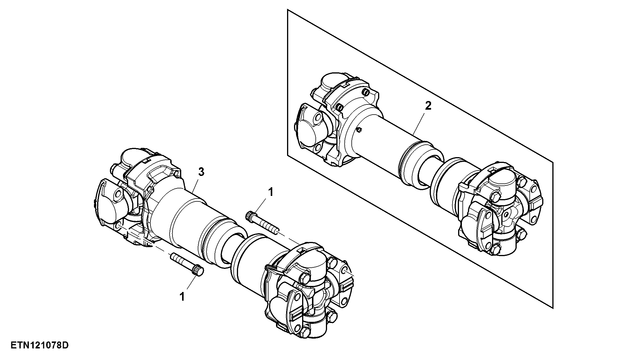 Universal Driveshaft, Engine to Transmission, W/ 15.0 L Engine