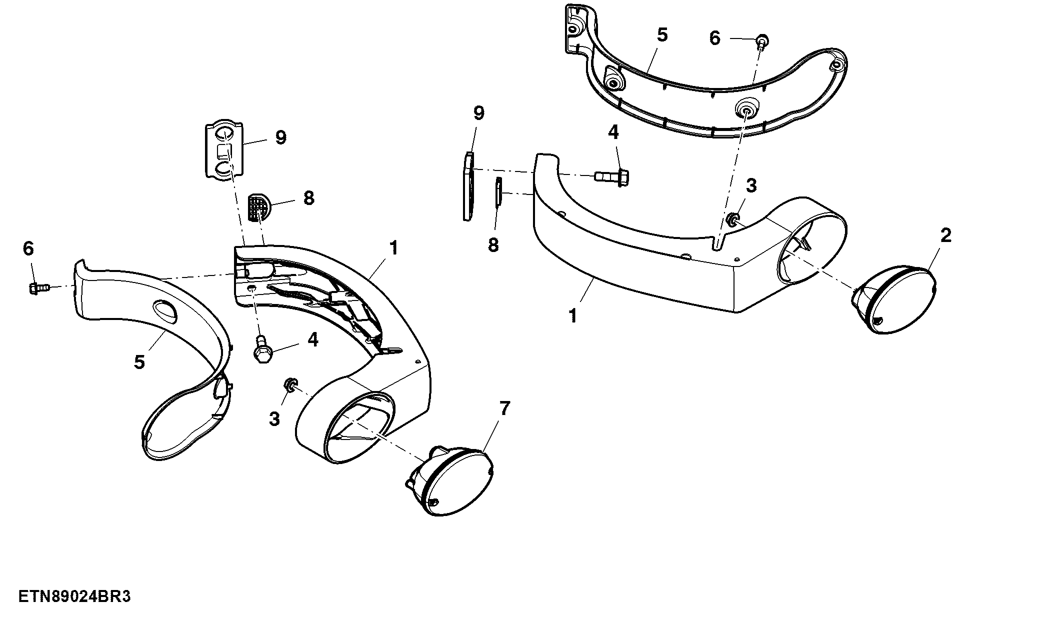 Bracket / Covers, Turn Signal Lights / Position Lights, Cab Front
