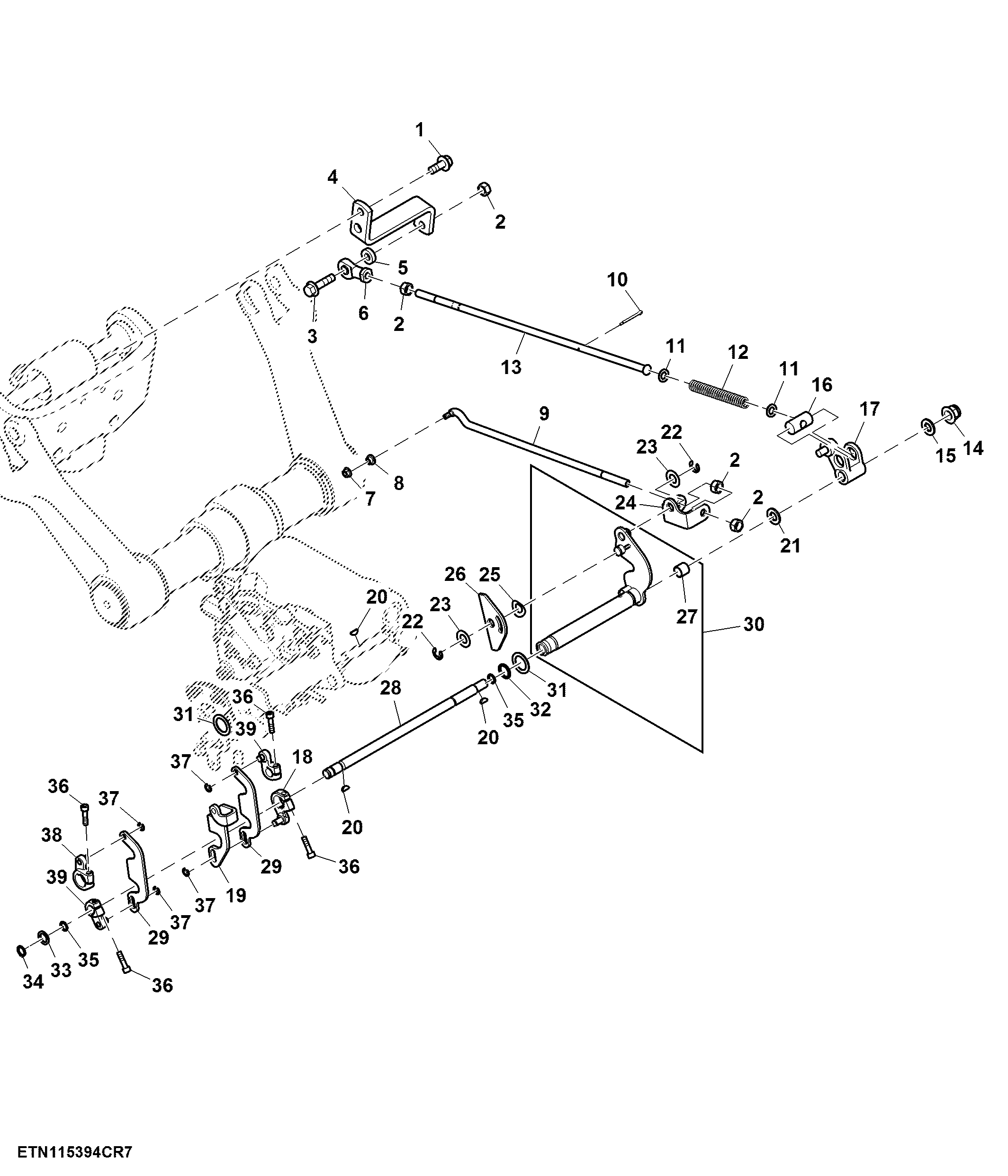 Rockshaft Control Linkage, W/ Electronic Quick Release