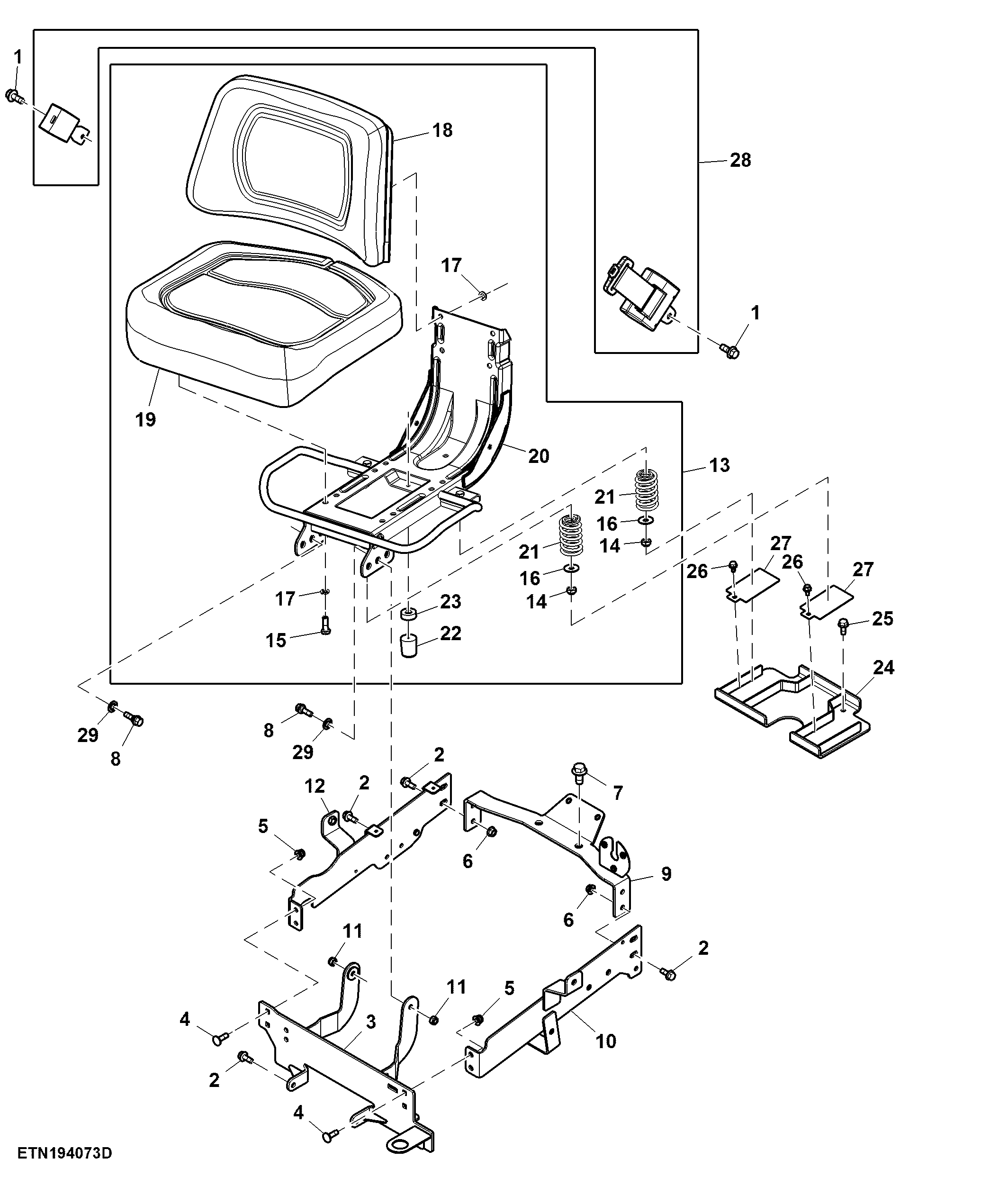 Seat, W/ Seat Belt, W/ Draft Sensing Rockshaft
