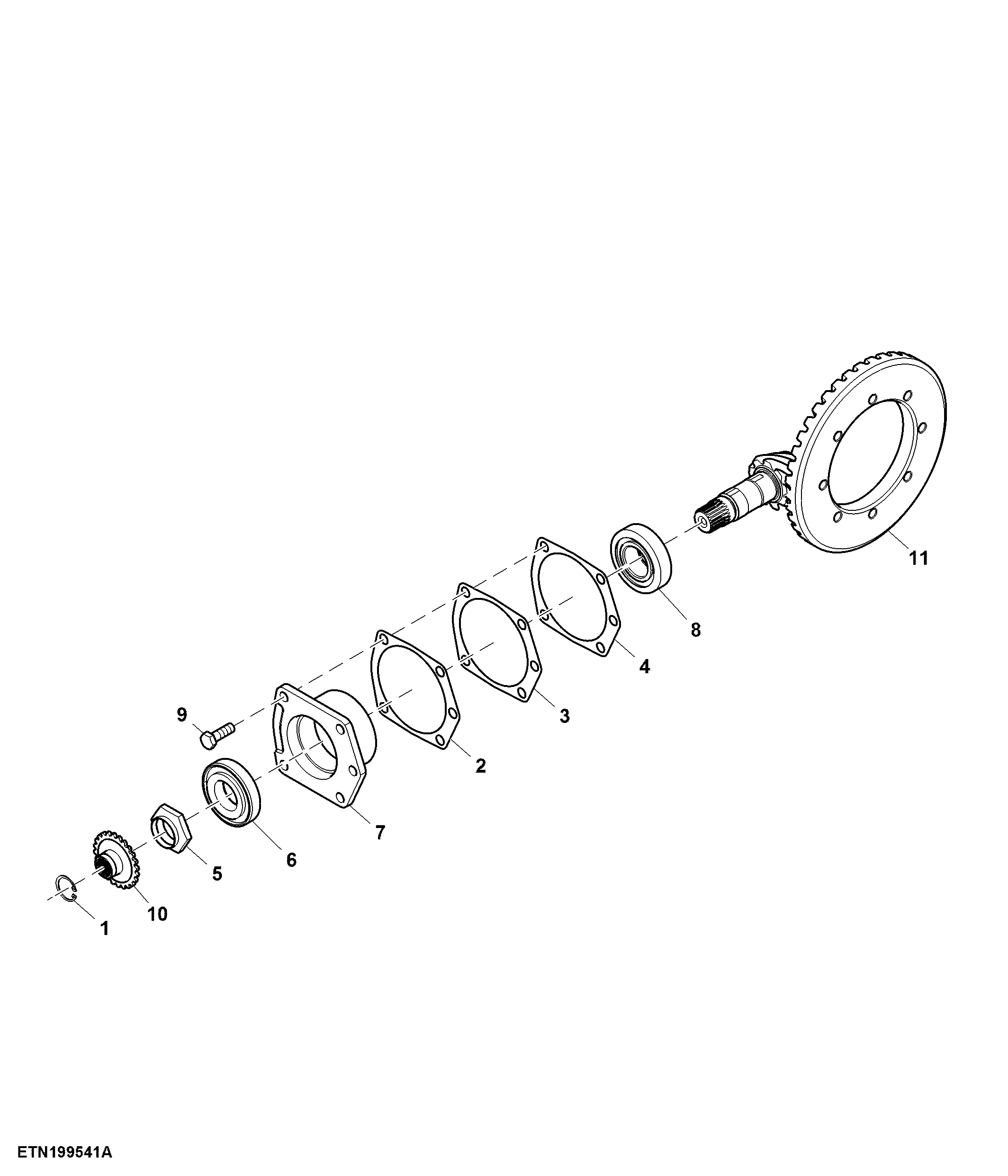 Ring Gear and Pinion Shaft, W/ Draft Sensing Rockshaft