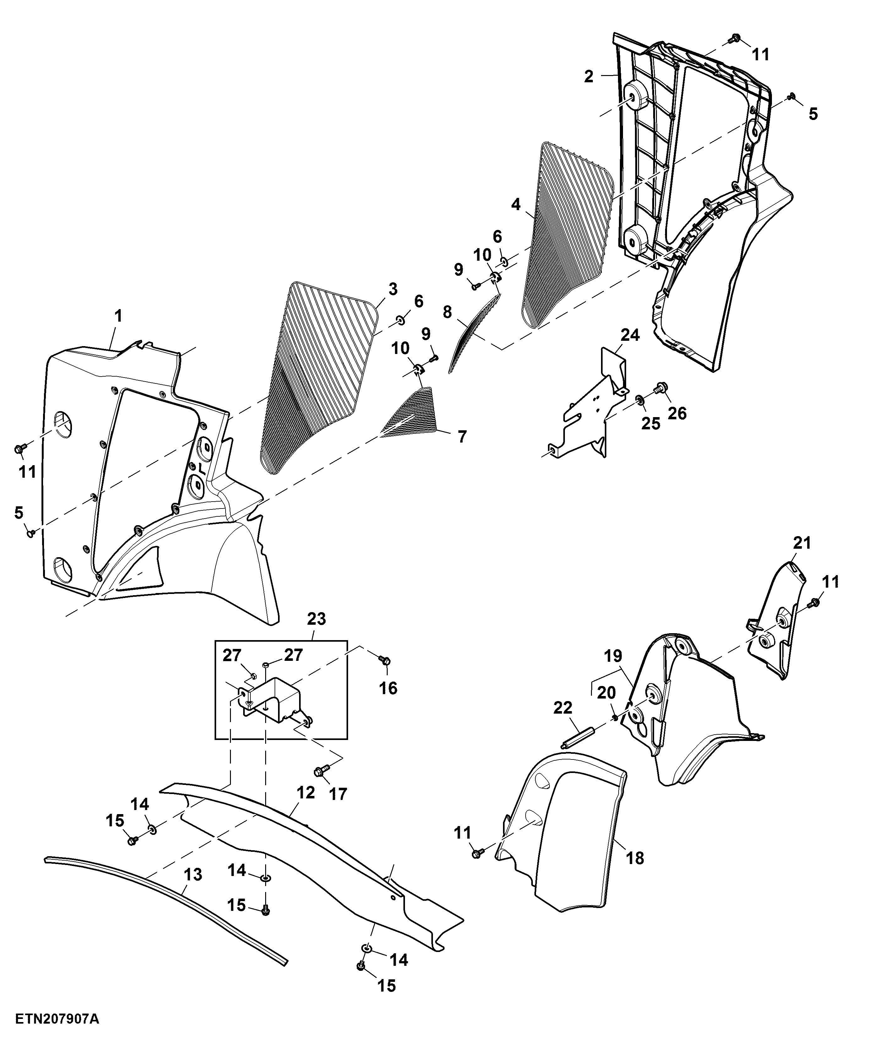 Fixed Panels, Hood, e23™, T3 Engine (100240 - )