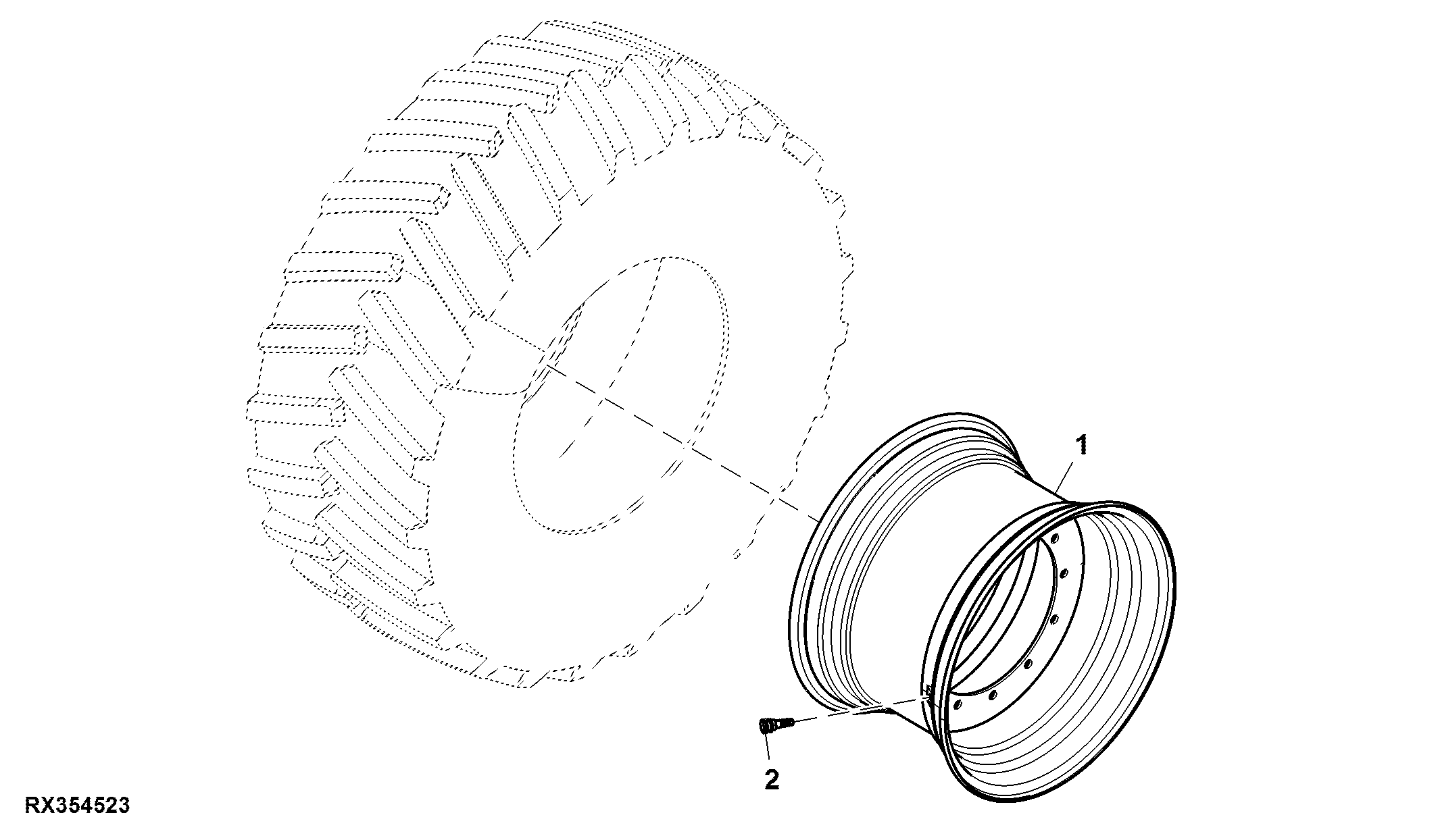 Front Wheel, 2 Position, Group 43 Tires, RH Illustrated