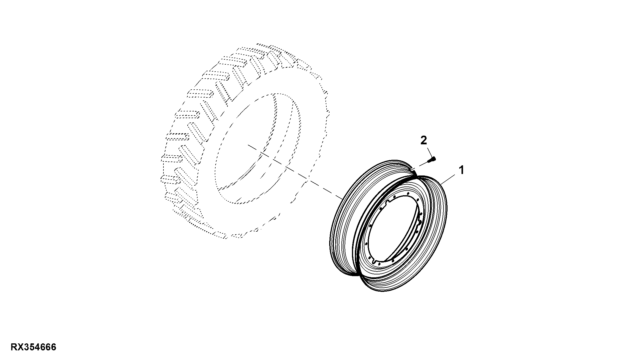 Rear Wheel, 2 Position, Group 48 Tires, RH Illustrated