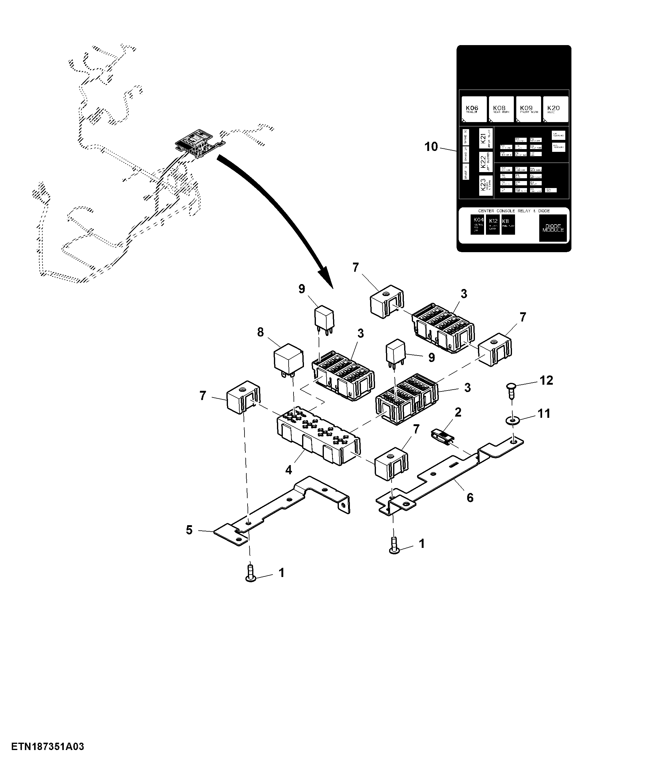 Load Center, Wiring Harness, W/O PowrReverser™, Cab (6/6)