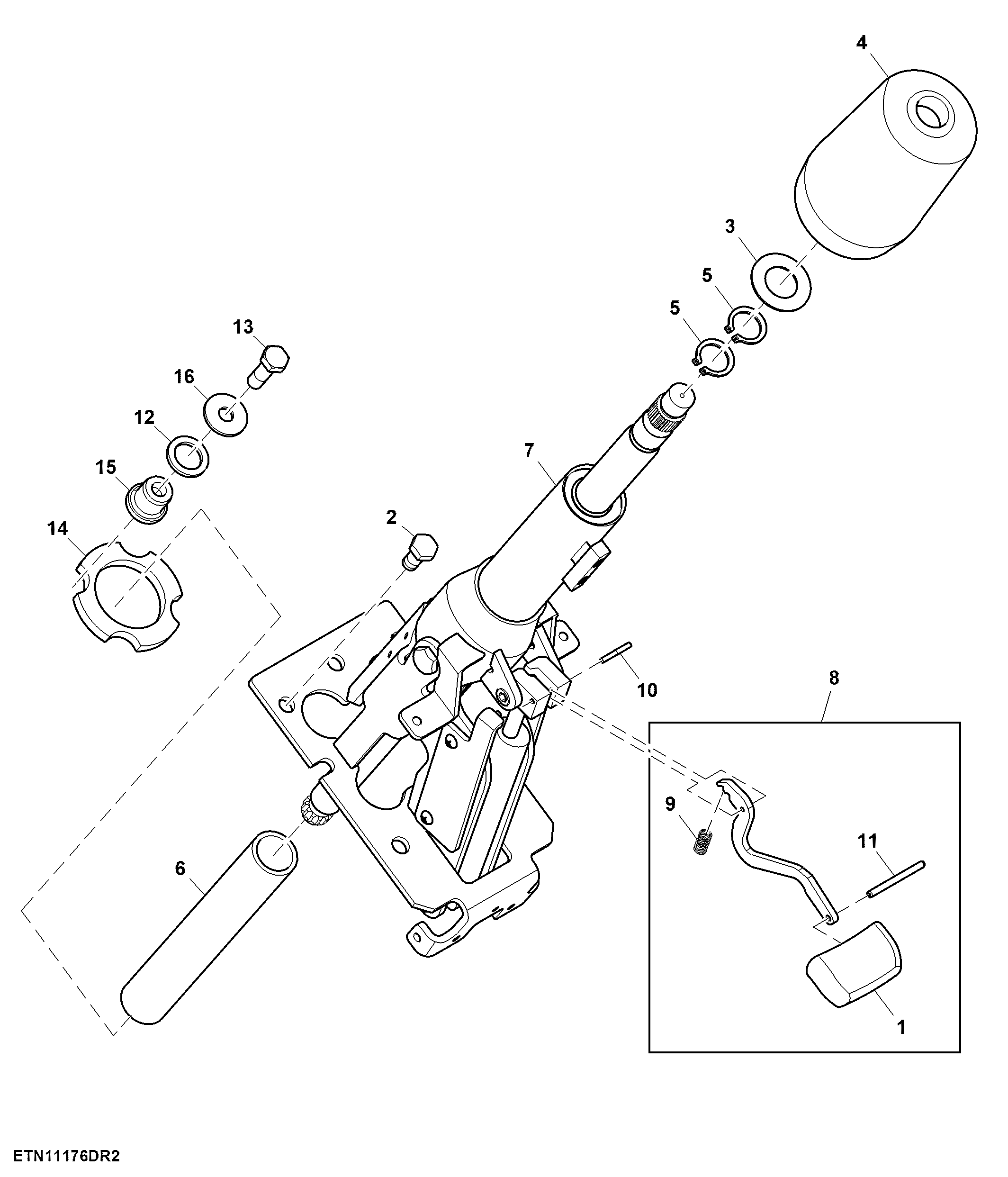 Steering Column, Tiltable, W/O PowrReverser™, OOS