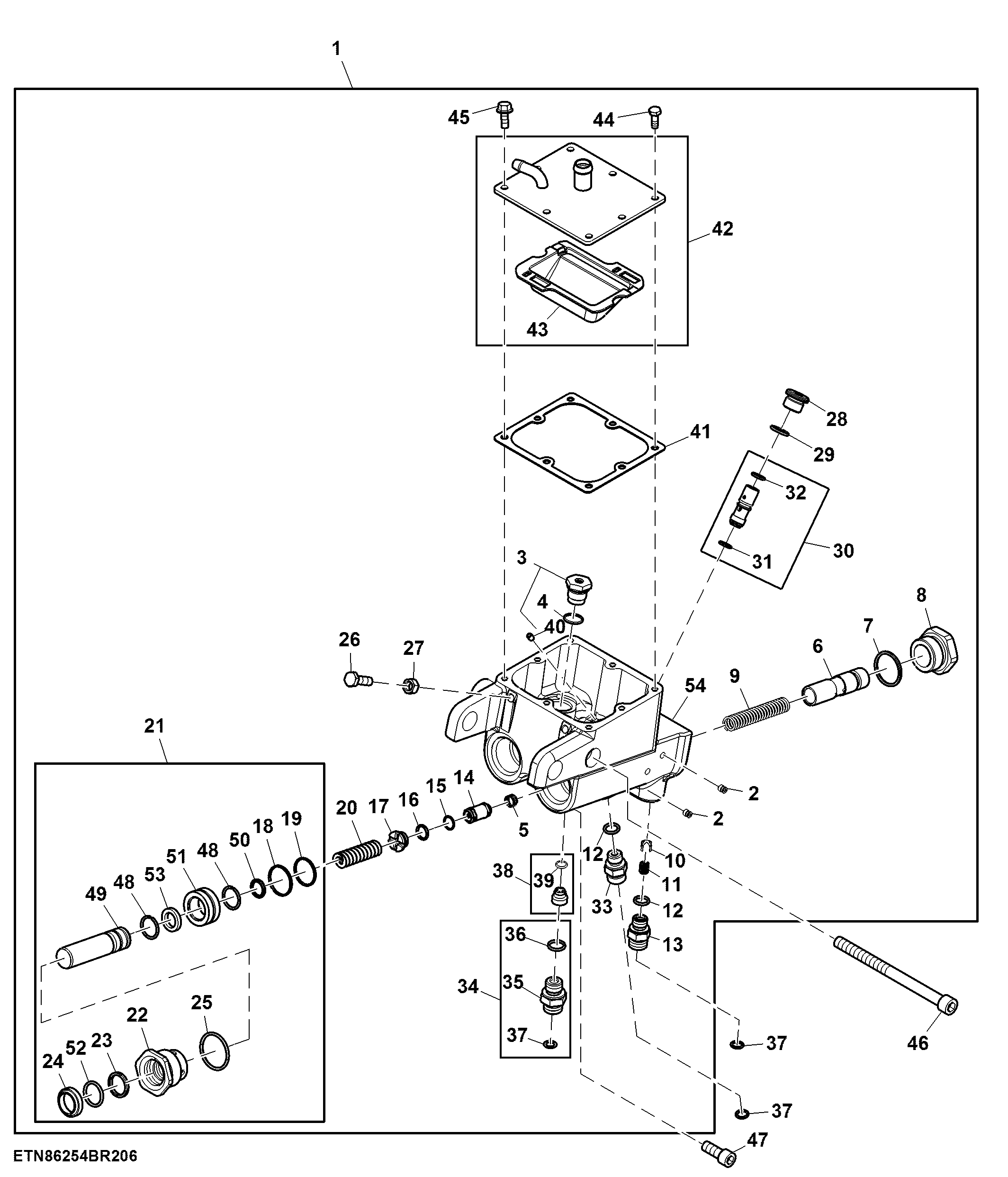 Power Fill Brake Valve, W/ Standard Brake Light Switch