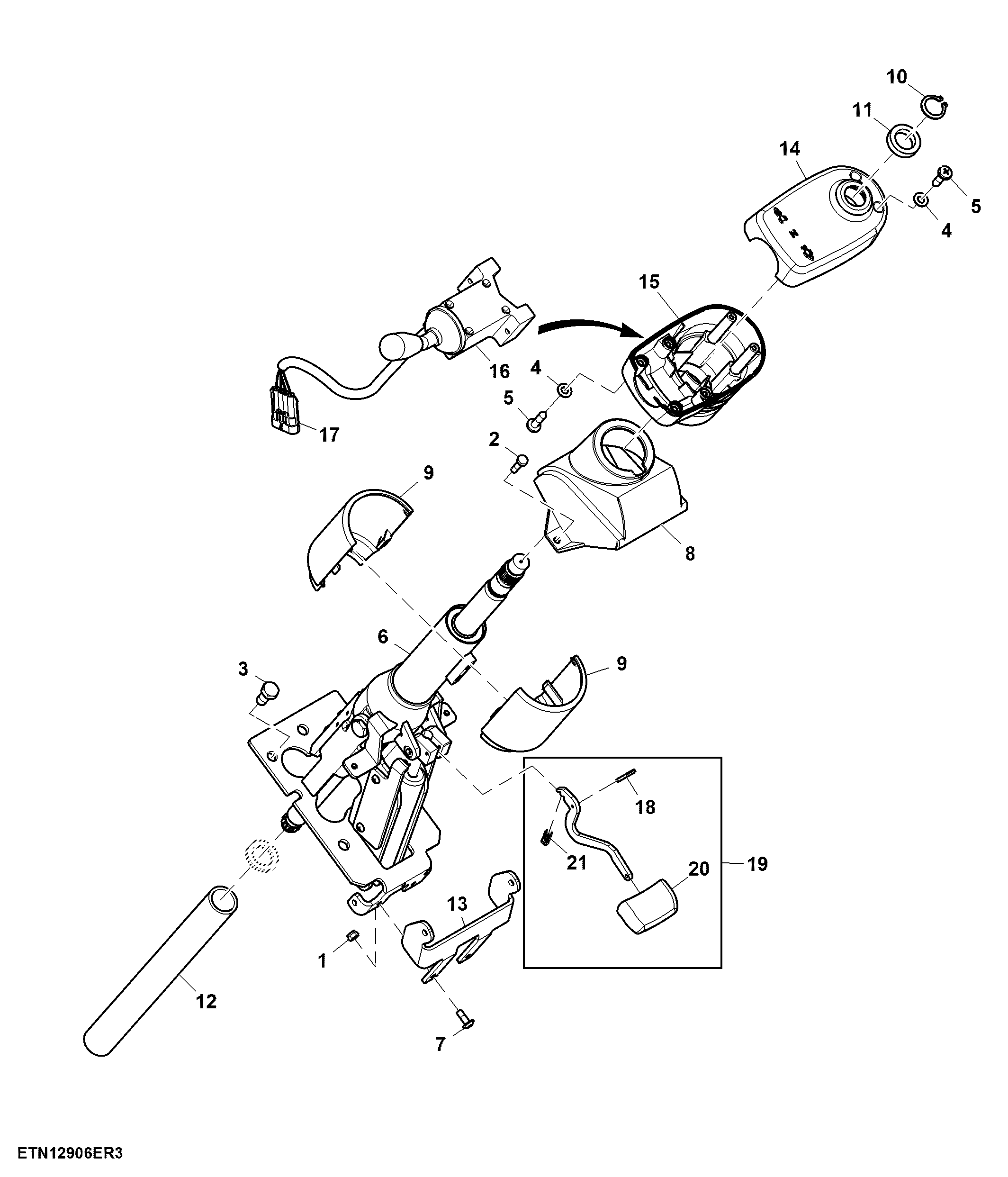 Steering Column, PowrReverser™, Cab ( - XXXXXX)