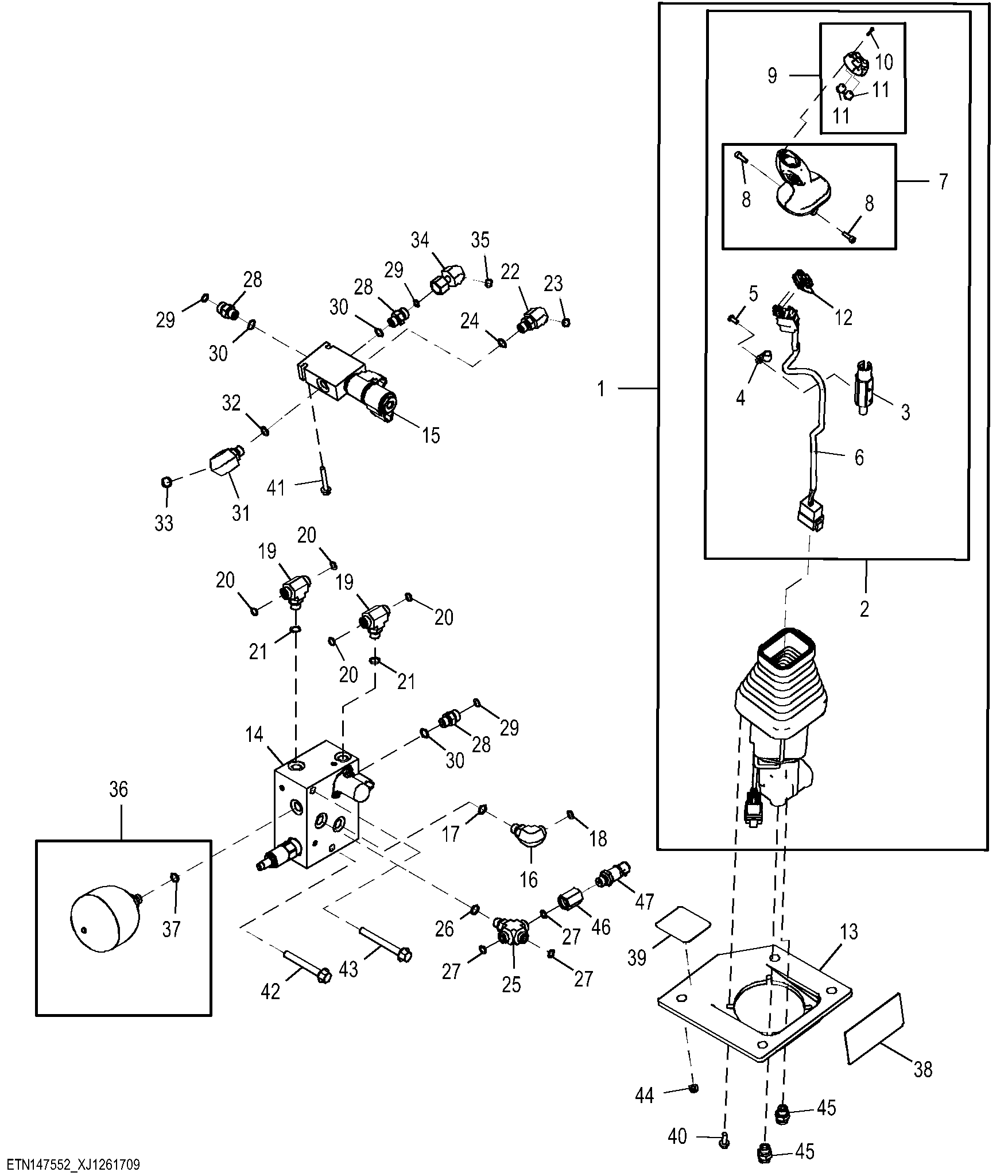 Joystick Pilot Control with Front Auxiliary Hydraulics