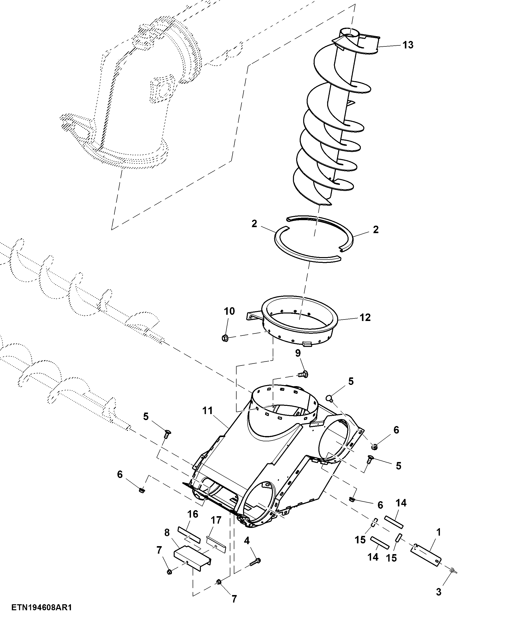 Vertical Auger and Charge Housing, High Unloading Rate