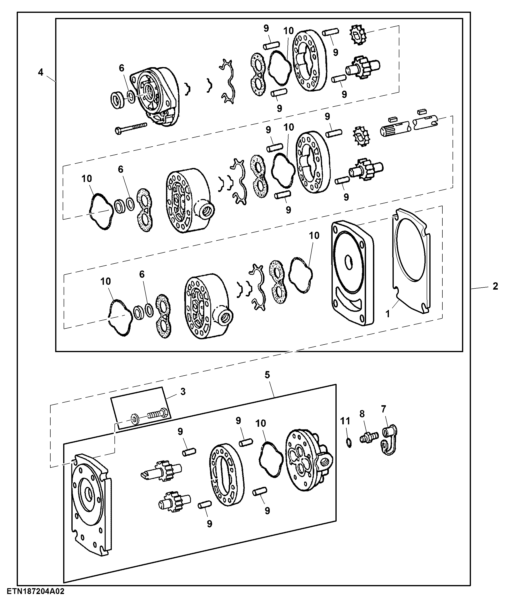 Main Hydraulic Pump, Push Button Shift Transmission, Tier 2, HillMaster™