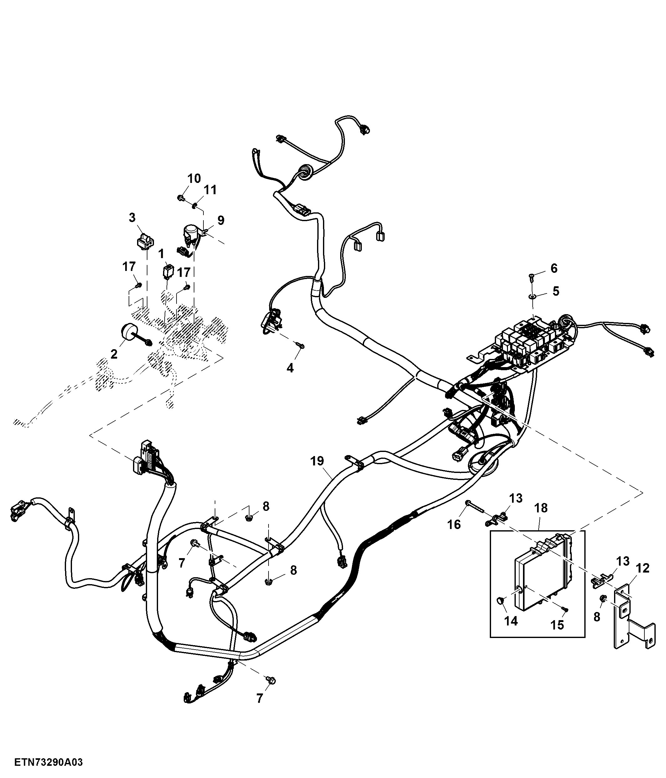 Mounting Components, Cab Wiring Harness, PowrReverser™