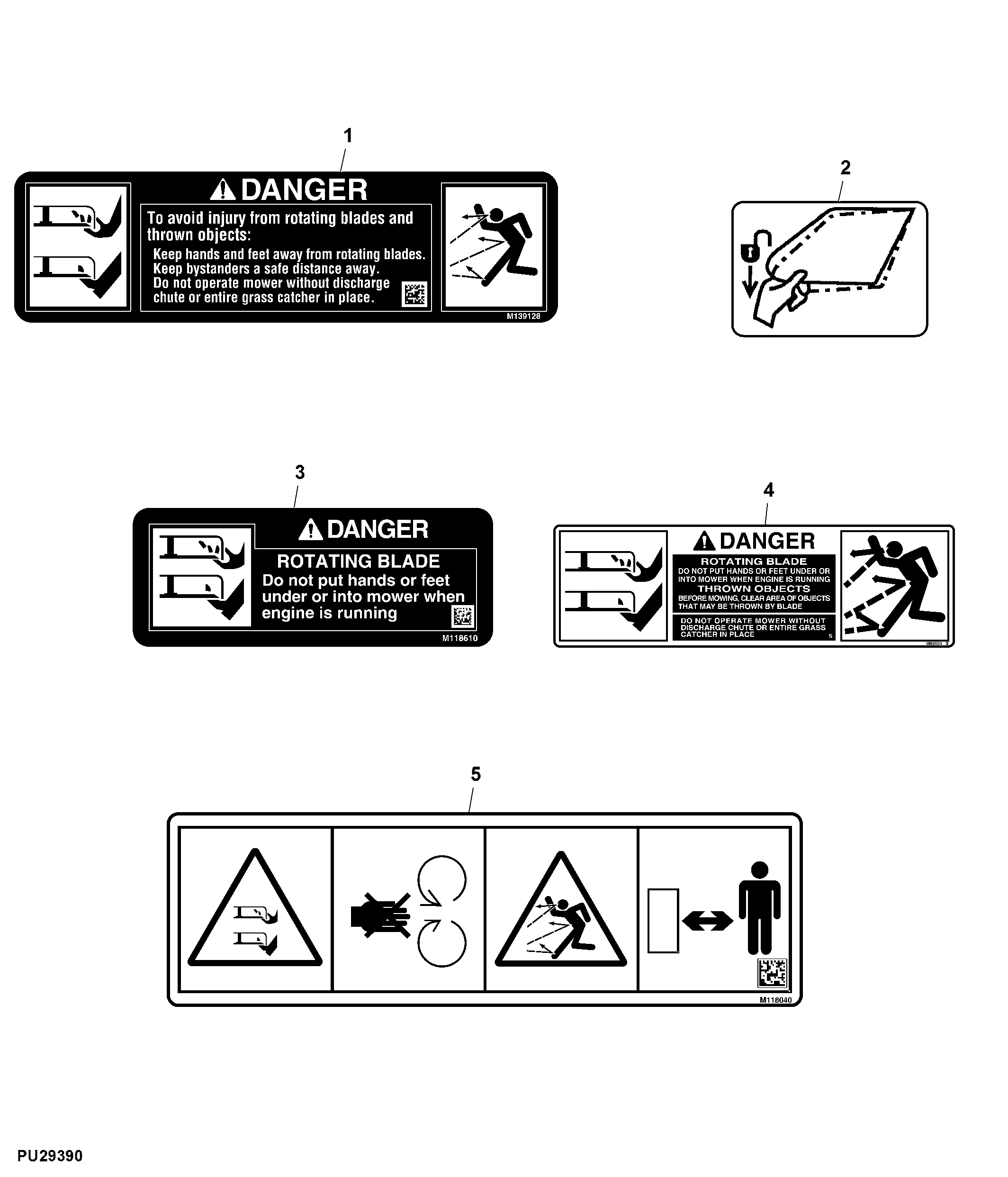 Mower Deck Labels, California and USA
