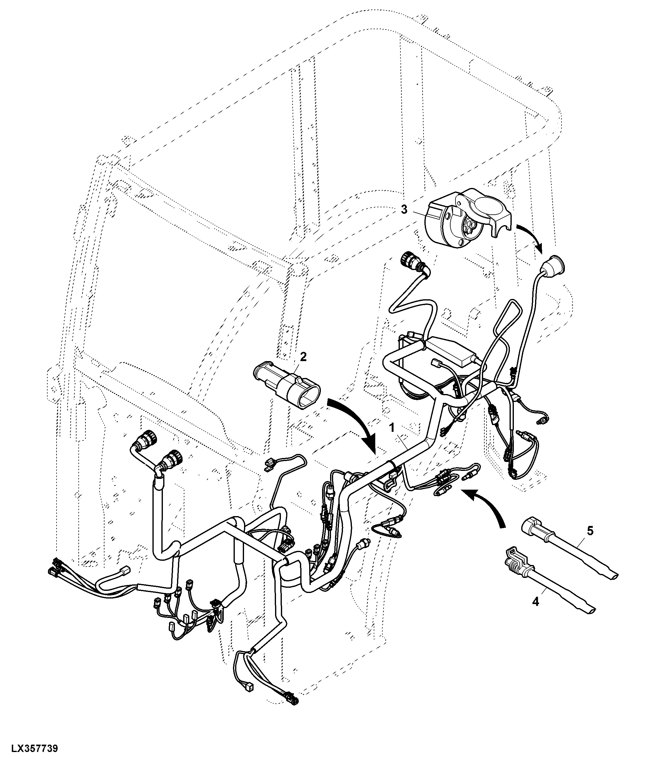 Main Wiring Harness, Driveline Side, Cab ( - x09159)