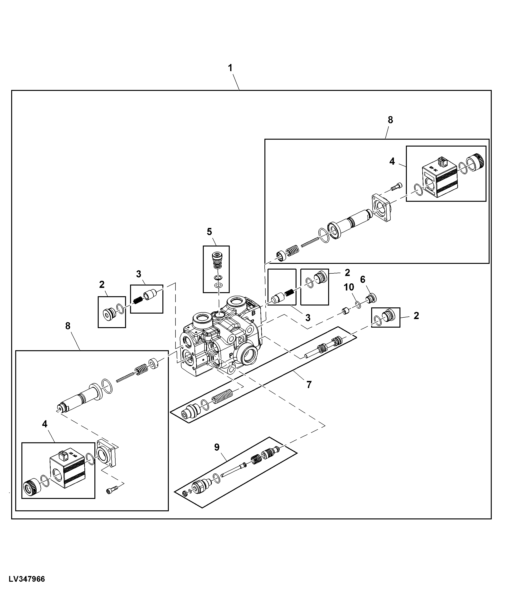 Triple Mid Selective Control Valve, Kit (3/4)