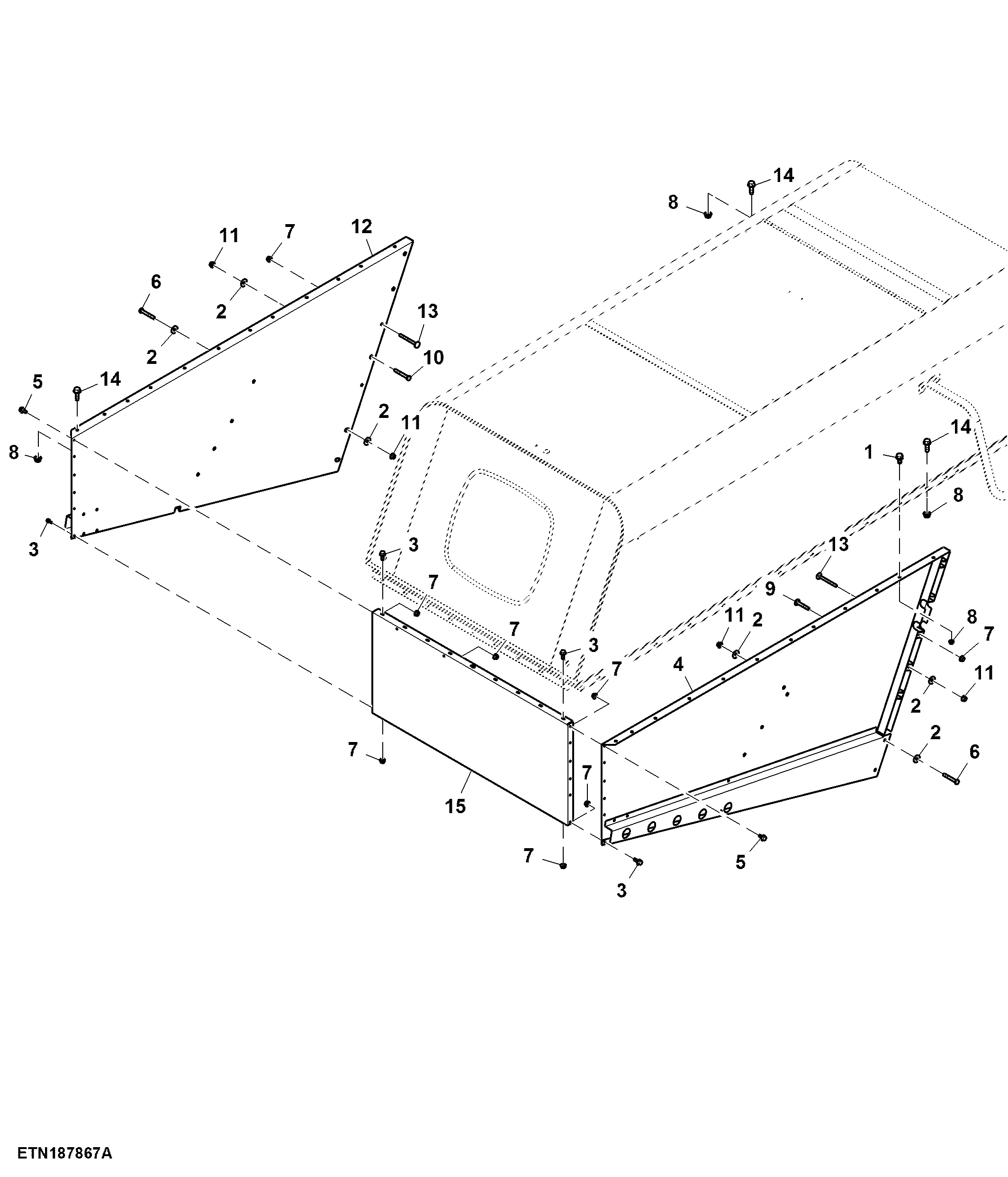 Rear Hood Bottom Panels, for Chopper Assembly