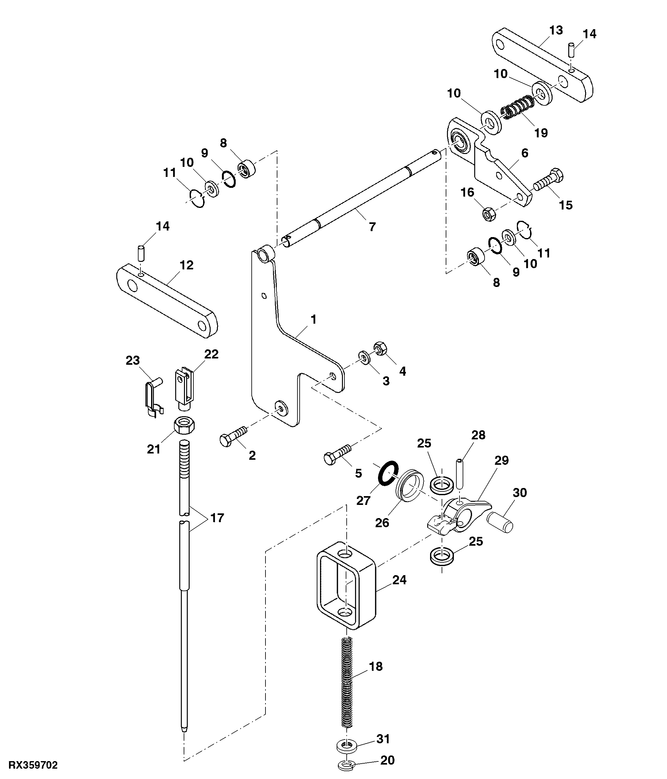 Lower Transmission Control Linkage, PST, Cab