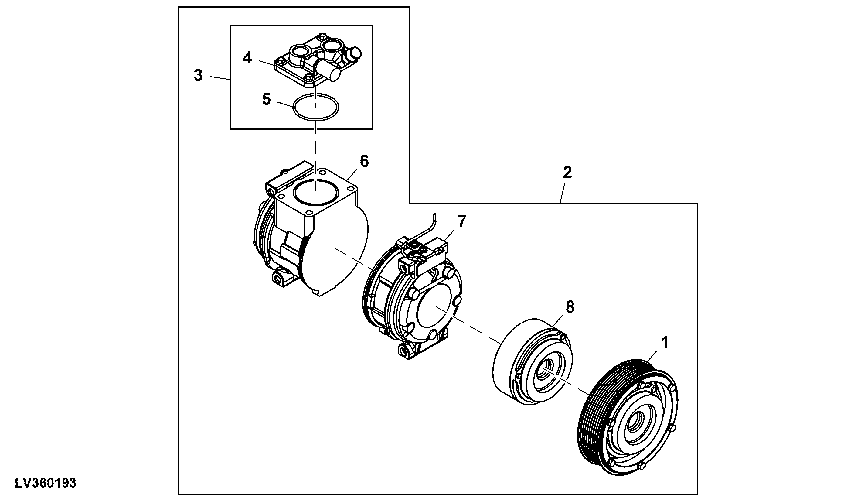 COMPRESSOR / MANIFOLD / DUST COVER / CLUTCH / STATOR