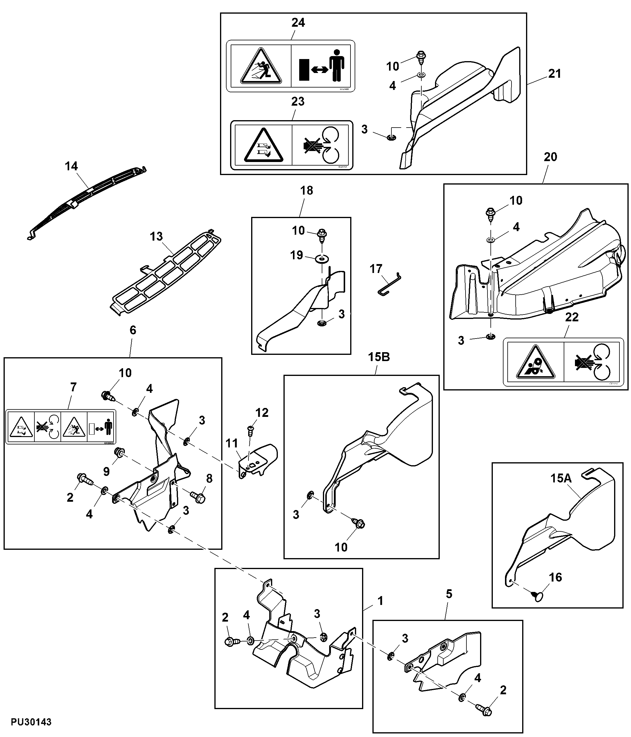 Shield Kit, Side Discharge (100001 - 700000)