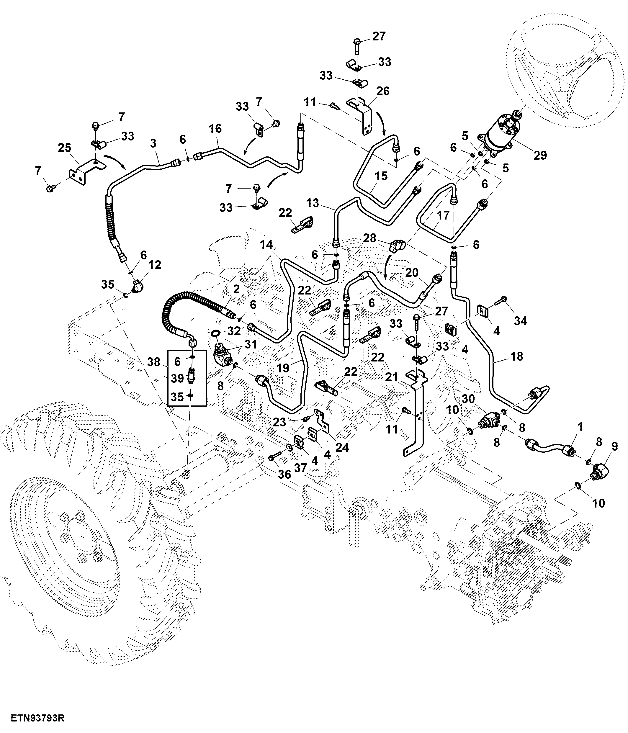 Steering Control and Steering Lines, Light Duty Axle