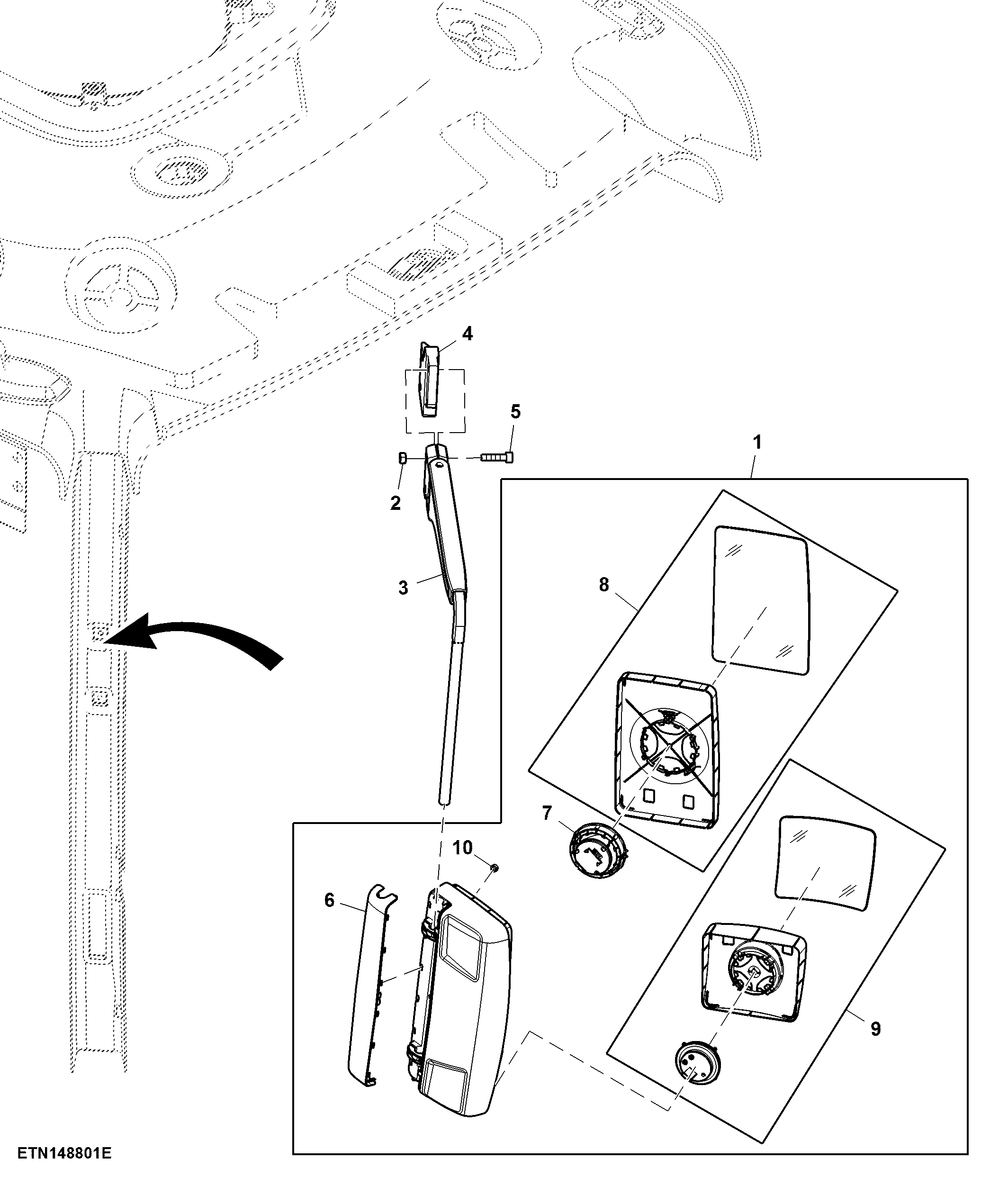 Fixed External Mirror, Power, LH (056000 - )