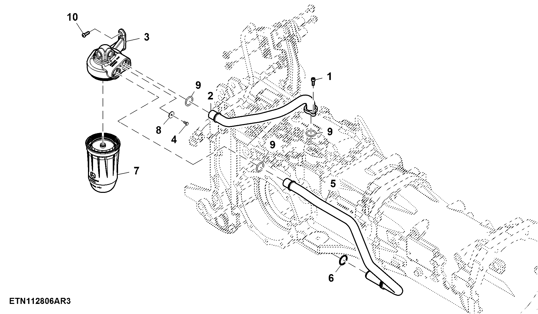 Hydraulic Filter, W/ Suction Lines, Wet Clutch