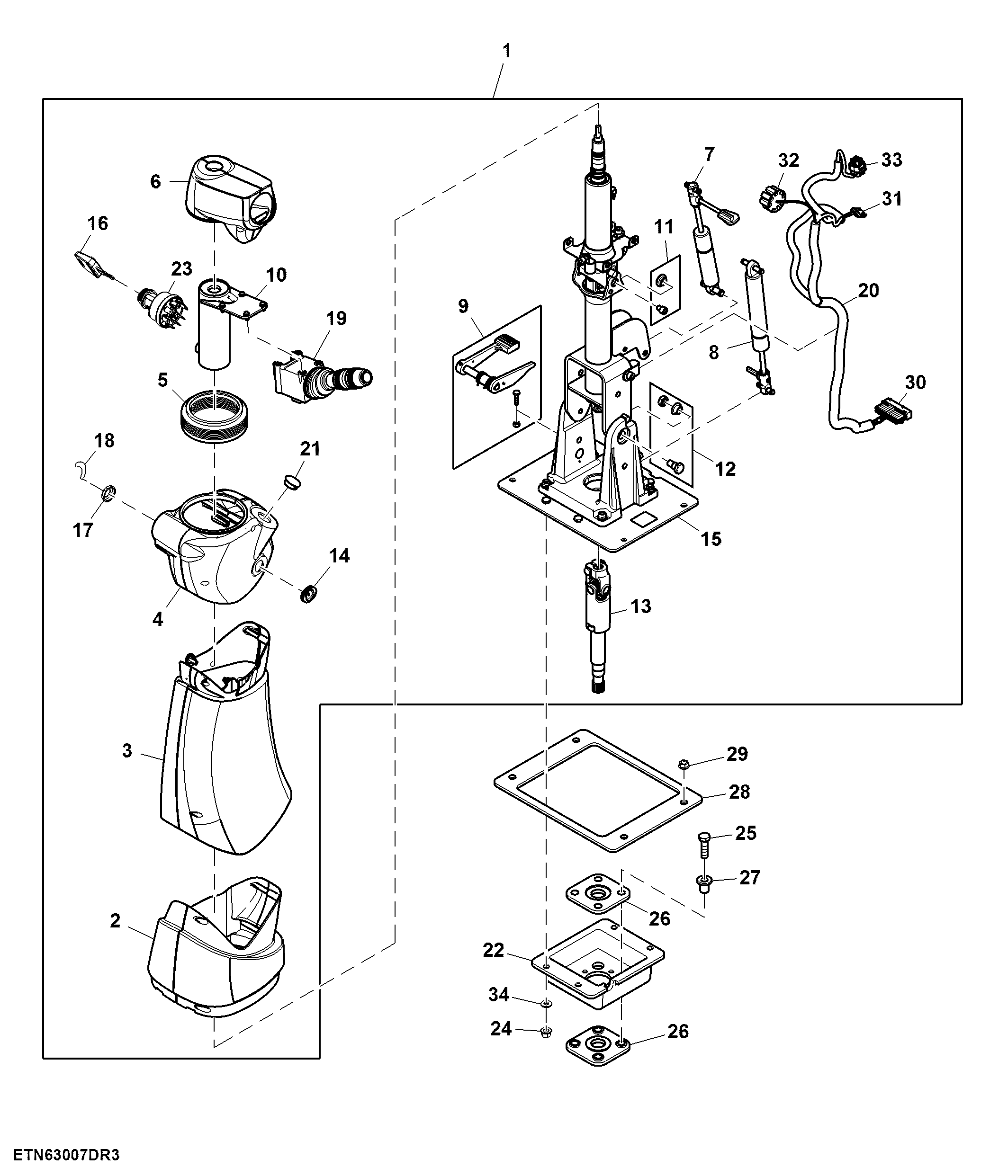 Steering Column Dual Tilt, Telescope, High Spec Version
