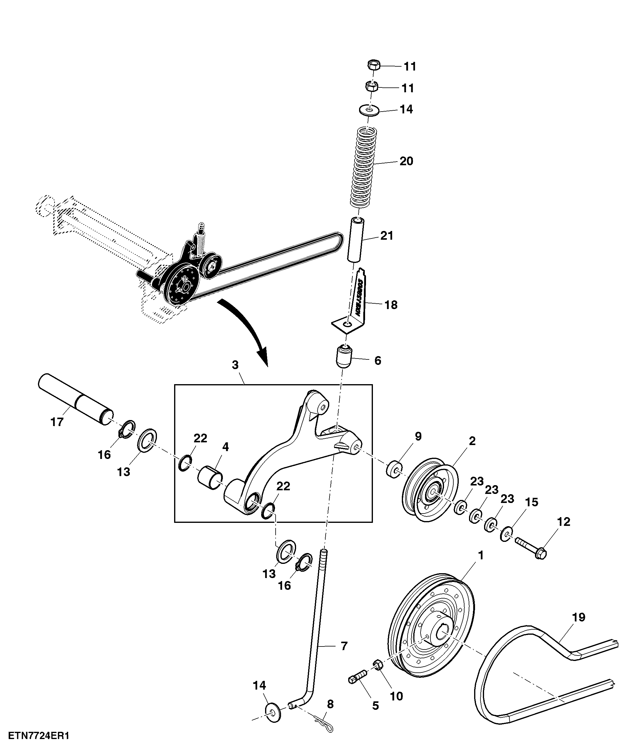Cooling Package Air Screen Drive, Engine Side