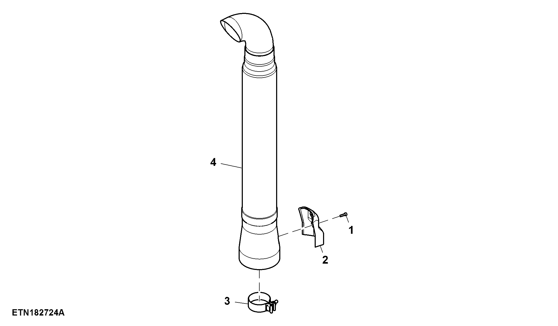 Exhaust Pipe, A-Post, Cab (For US and Canada)