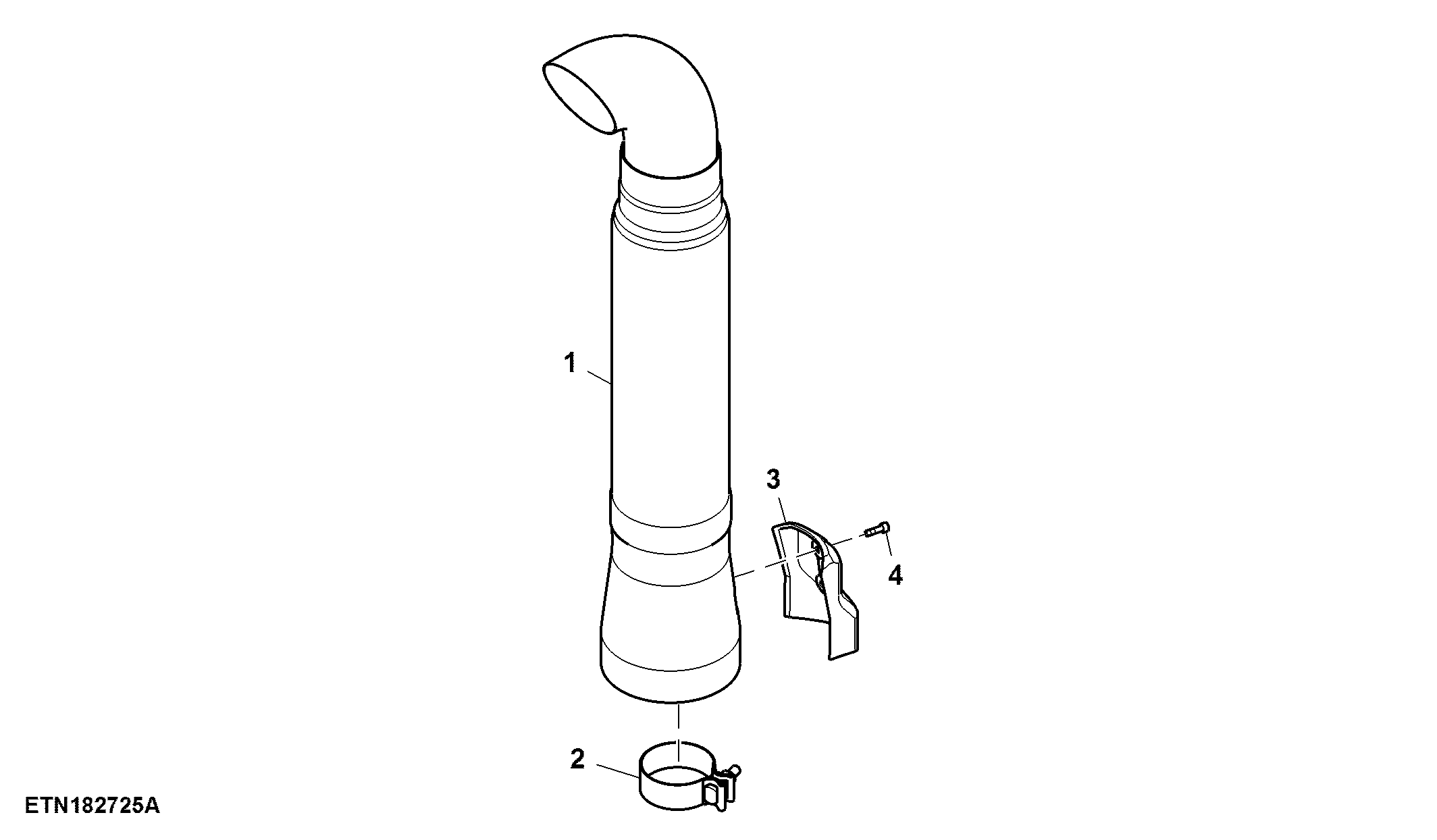 Exhaust Pipe, Short Stack, OOS (For US and Canada)