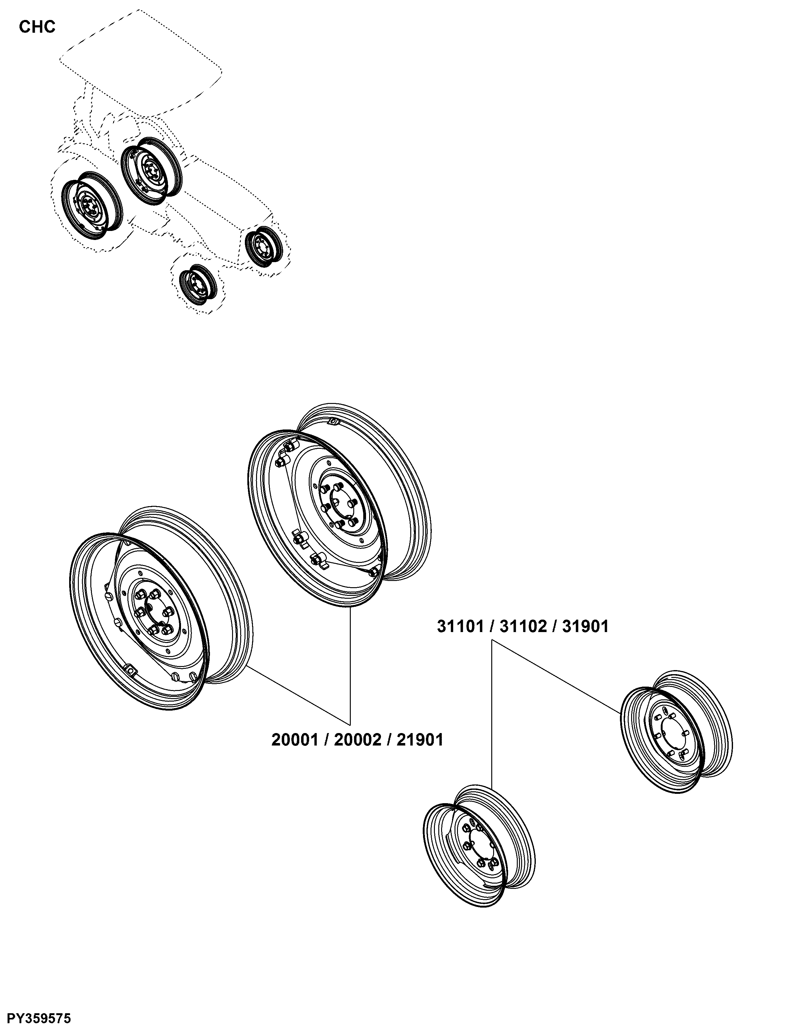 CHC Wheels, Front / Rear