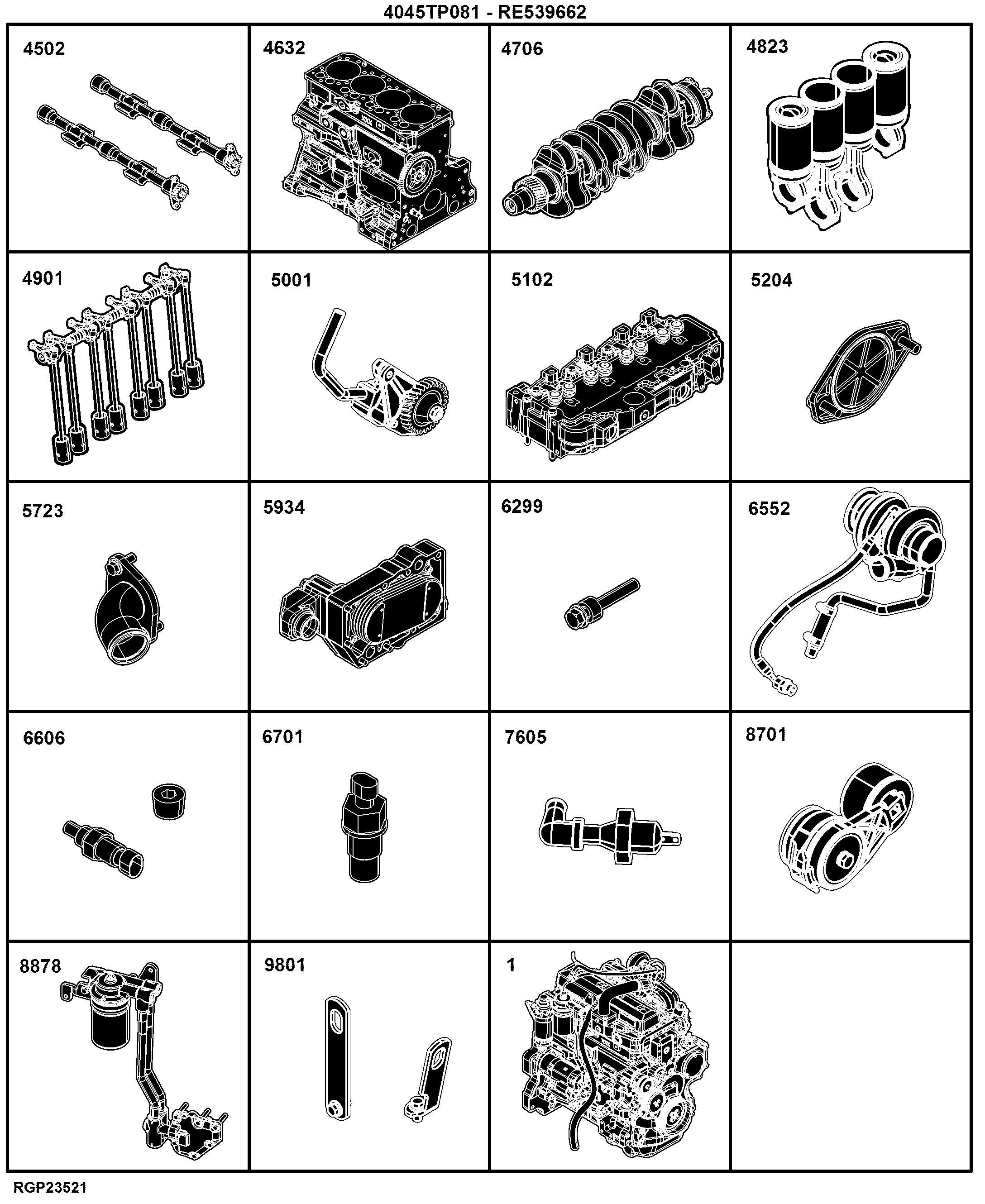 21 Engine 4045TP081-RE539662-ETN14203-ETN224460