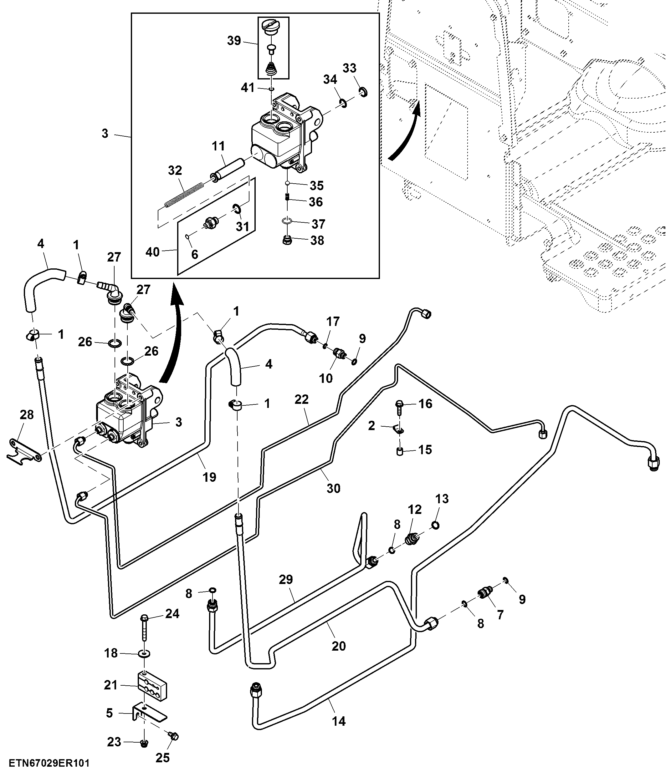 Hydraulic Brake Line, Open Operator’s Station
