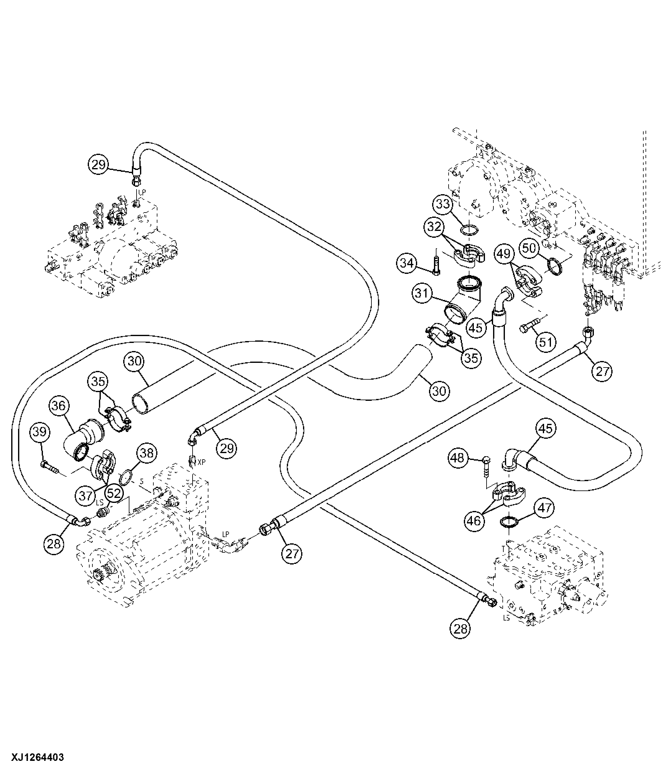 Hydraulic Suction, Return, And Load Sense Hoses