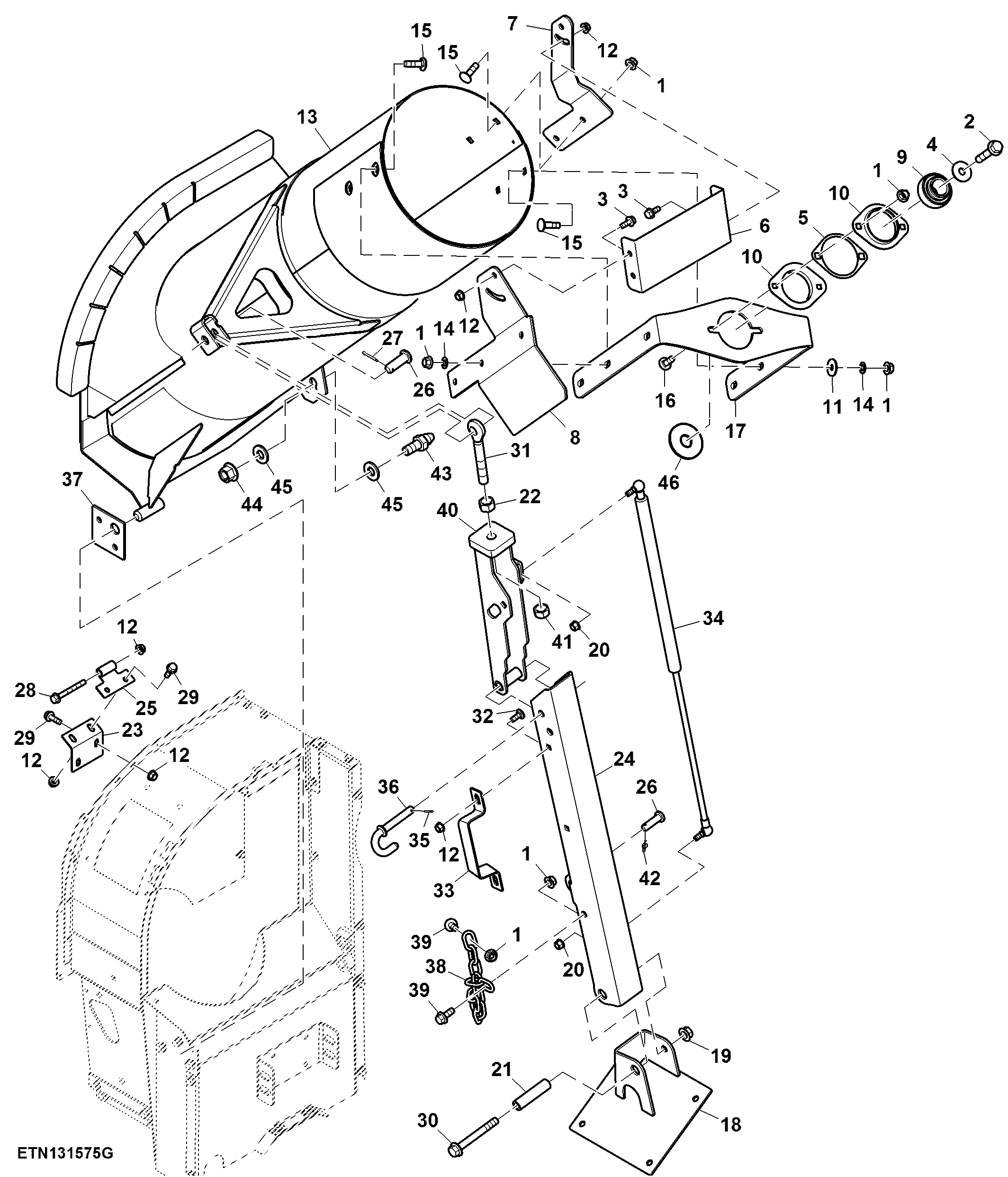 Loading Auger Housing, 300 Bushels, Pressure Flow Compensated