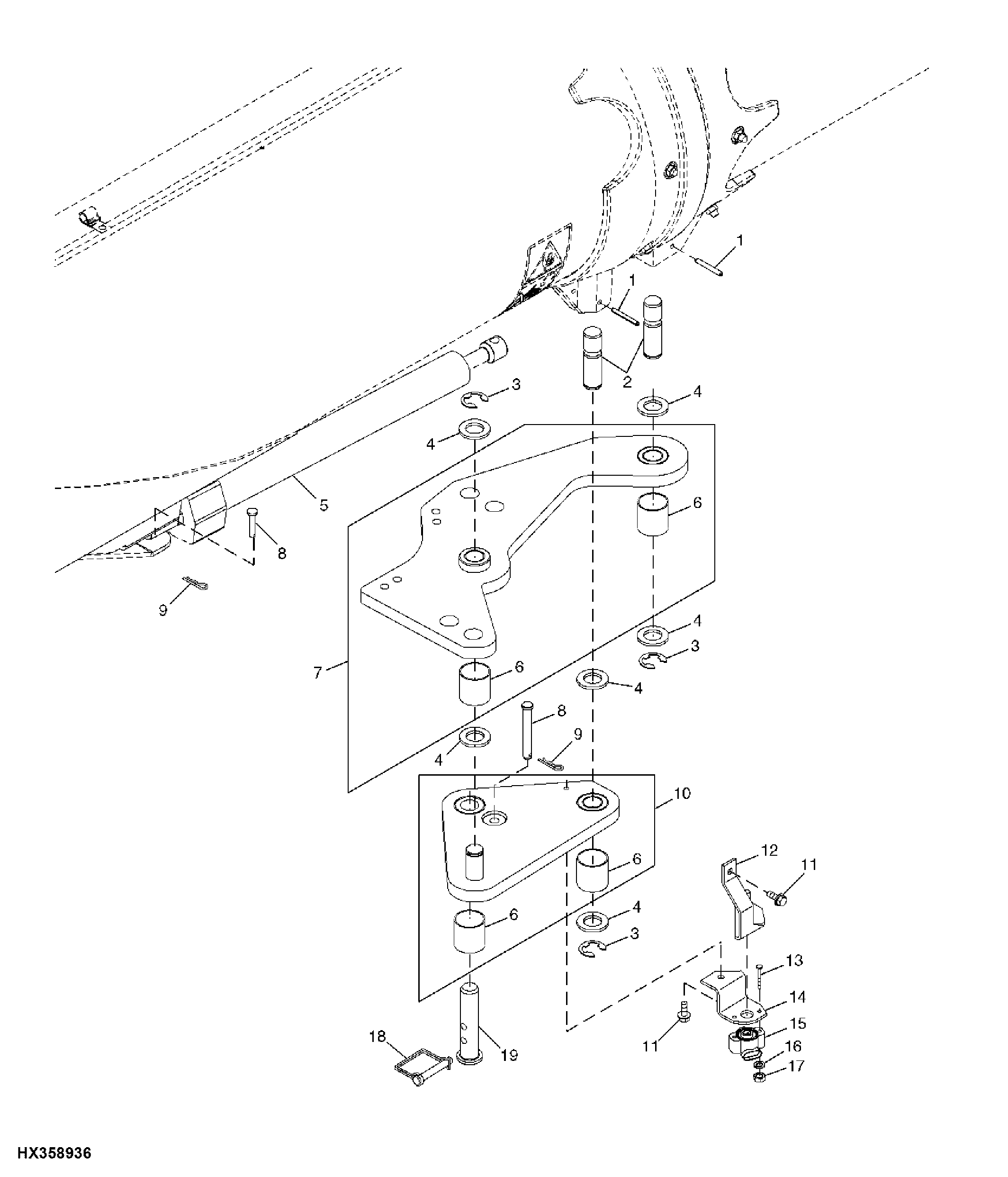 FOLDING HORIZONTAL UNLOADING AUGER LOCKING MECHANISM AND ACTUATOR