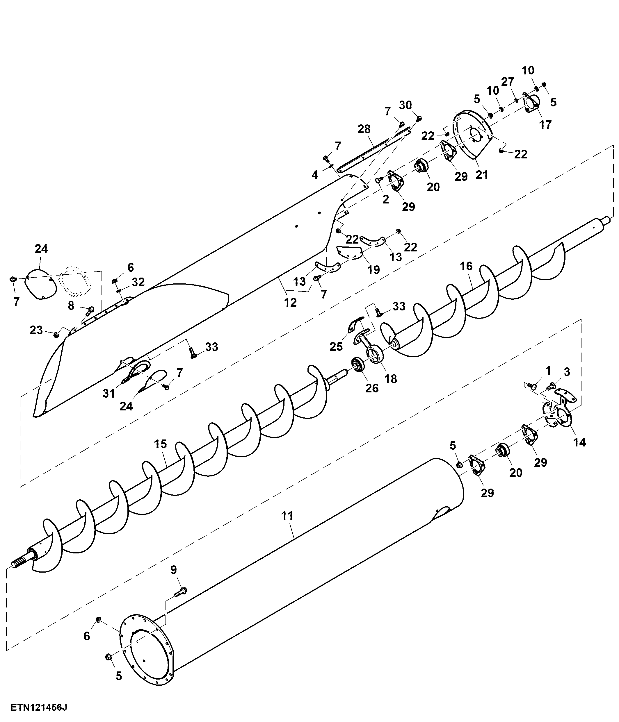 Outer Unloading Auger, 4.6 m (15 ft), 1.6 bps