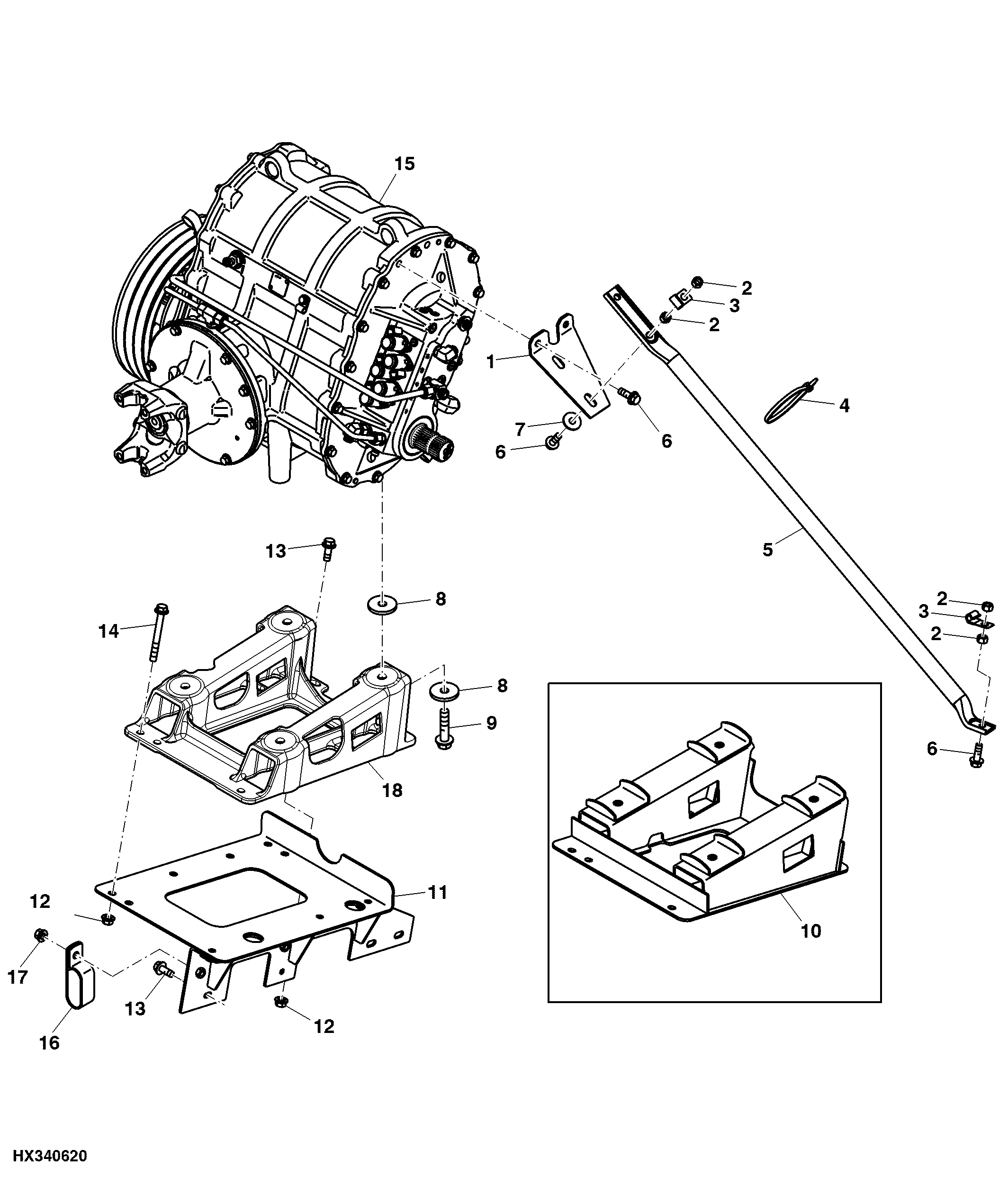 MULTI-SPEED FEEDER HOUSE DRIVE GEARCASE MOUNT AND SUPPORT