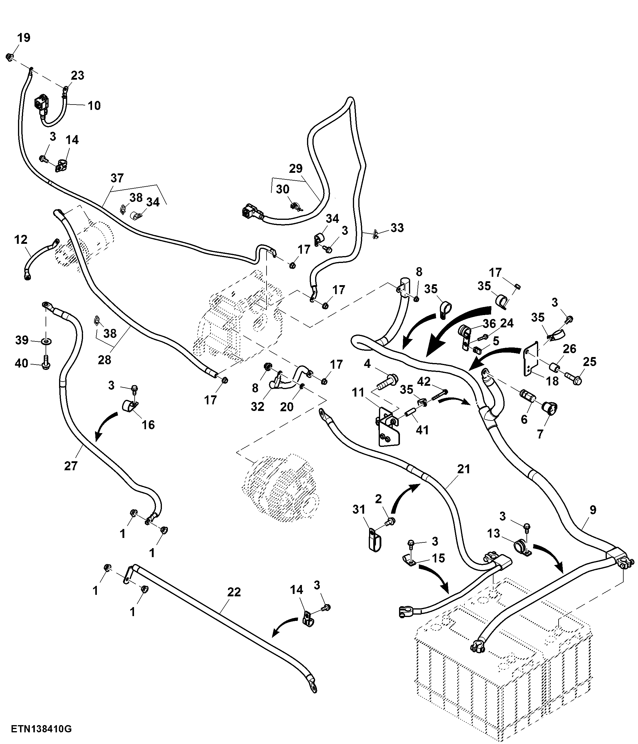 Battery Cables, W/ Battery Disconnect, IVT™, T2 Engines