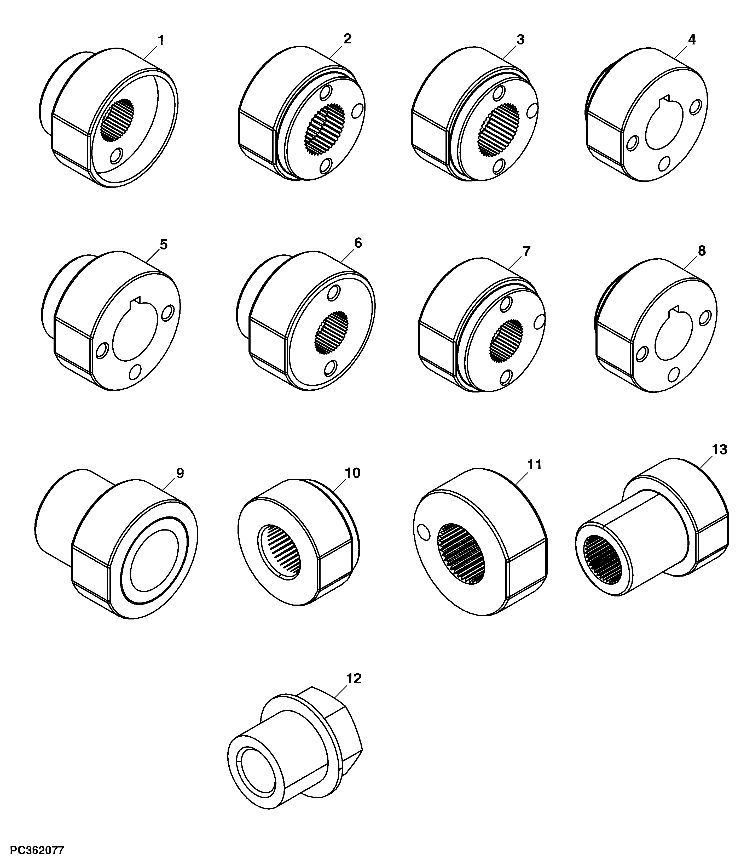 Steering Wheel Bushing Hub, Steering Column, Universal 200