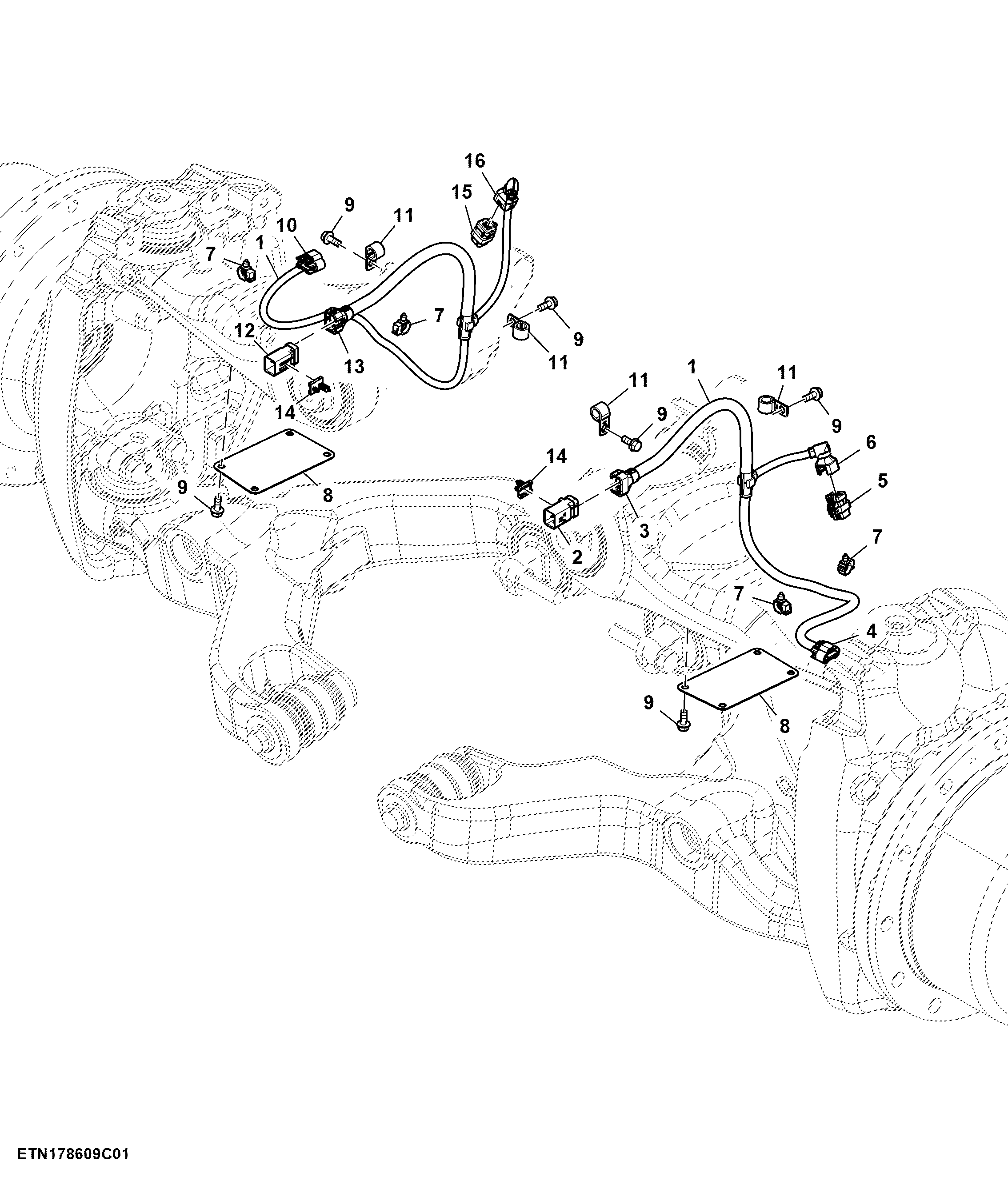 Wiring Harness, Wheel Angle Sensor, ILS™ (140001 - )