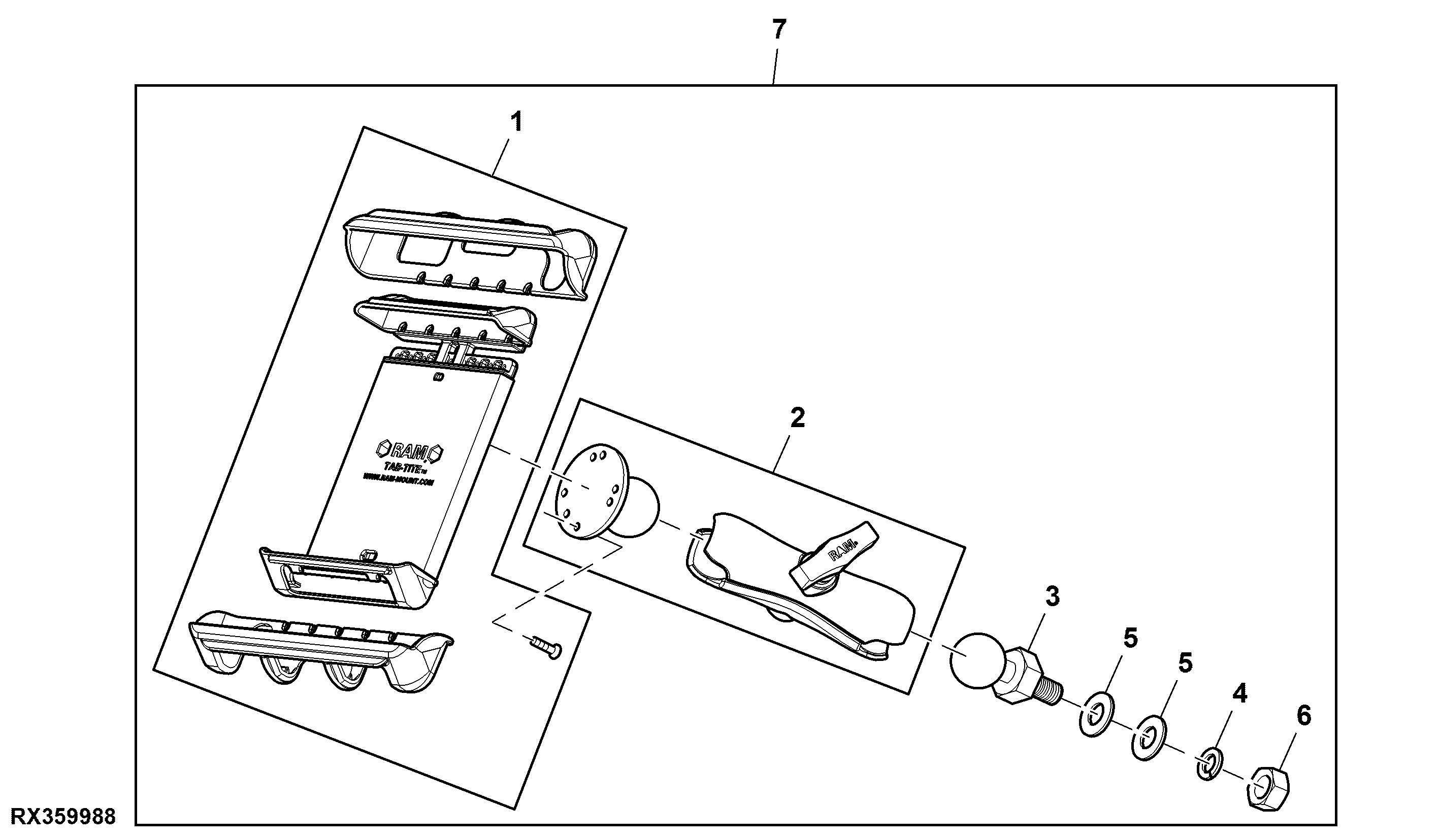 Tablet Mounting Bracket W/ 1.5” Ball, Attachment
