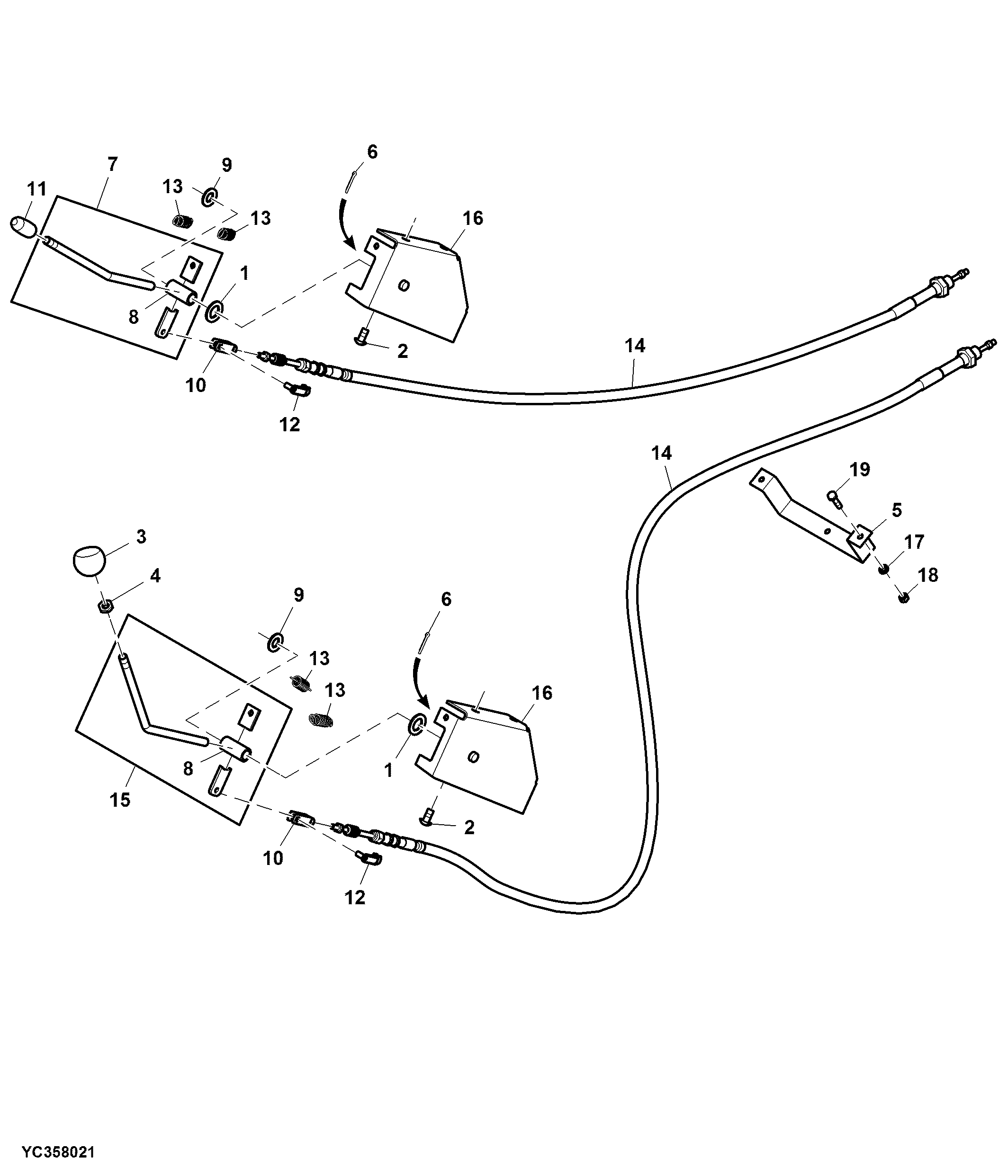 Control Linkage, Hydraulic Swing Unloading Auger (030166 - )
