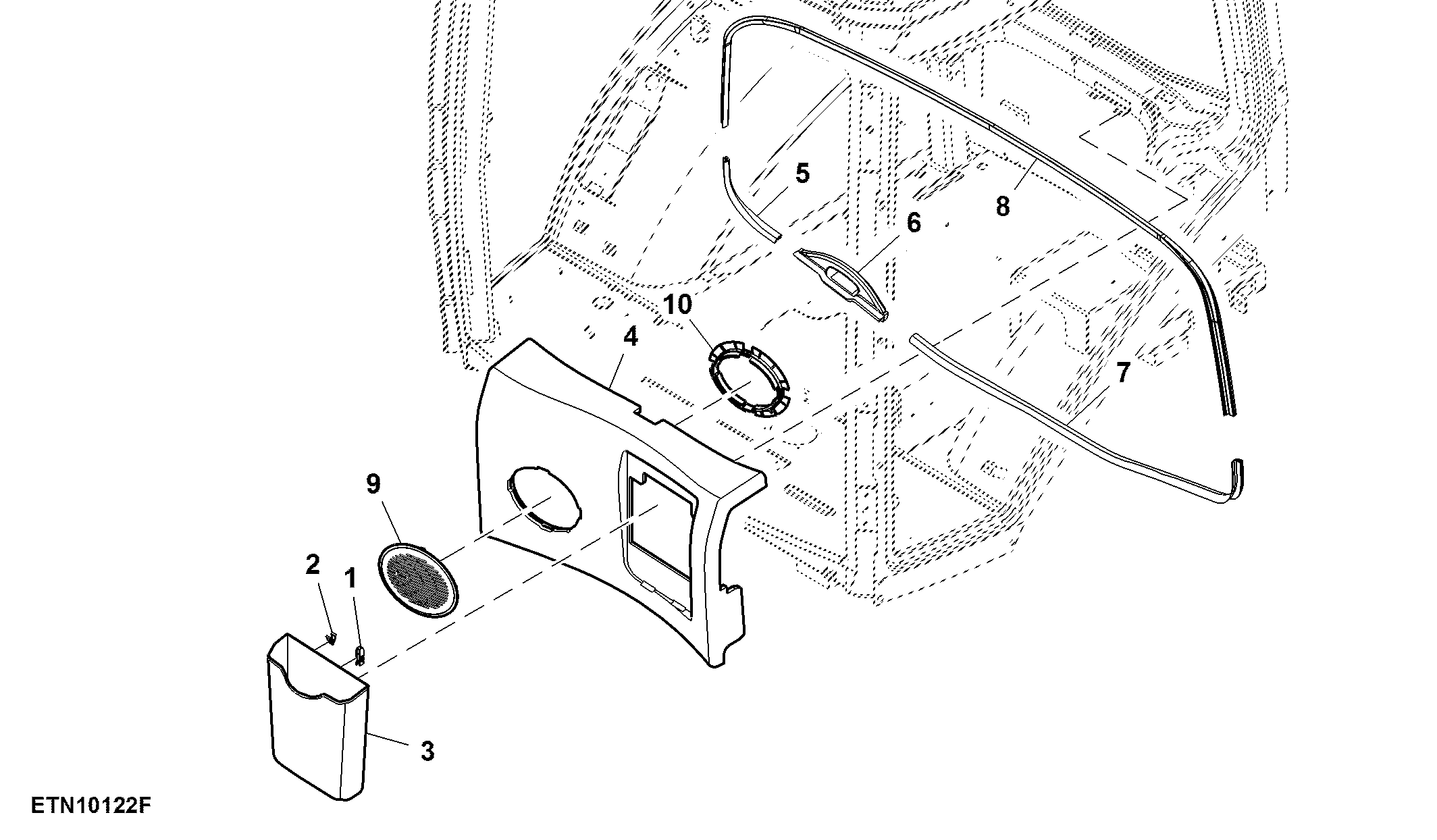 Acoustical Upholstery, Rear Panel, W/ Sub Woofer