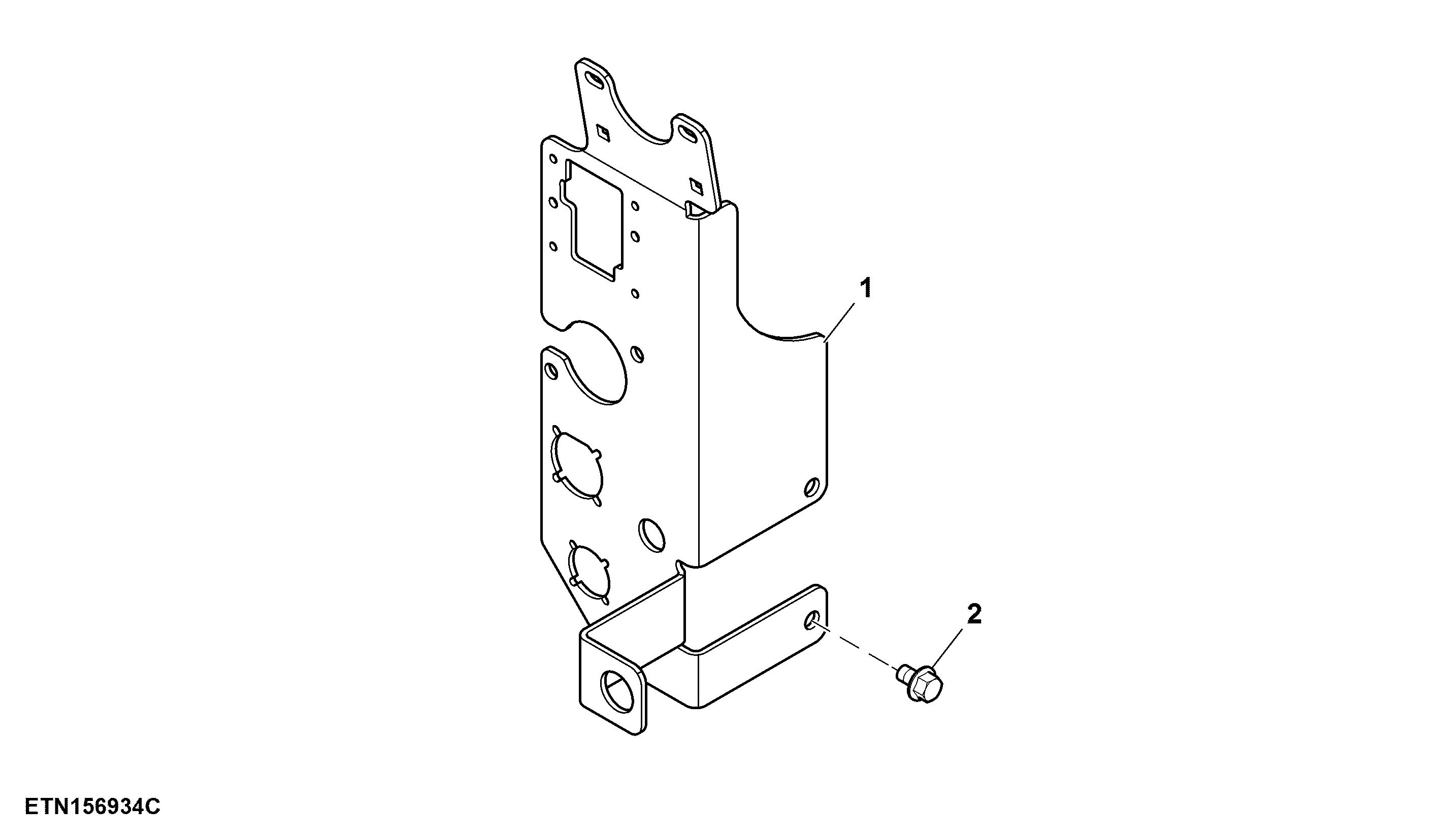 Bracket, Rear Implement Connector and Reflector